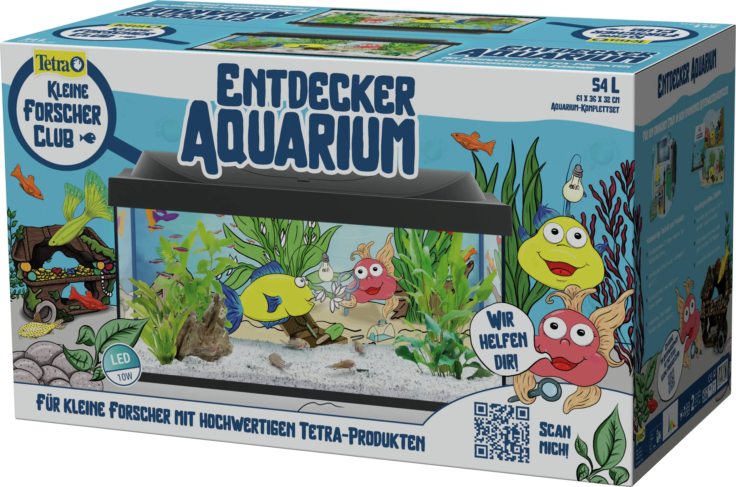 Tetra Aquarium-Komplettset LED Kleine Forscher 54 L schwarz