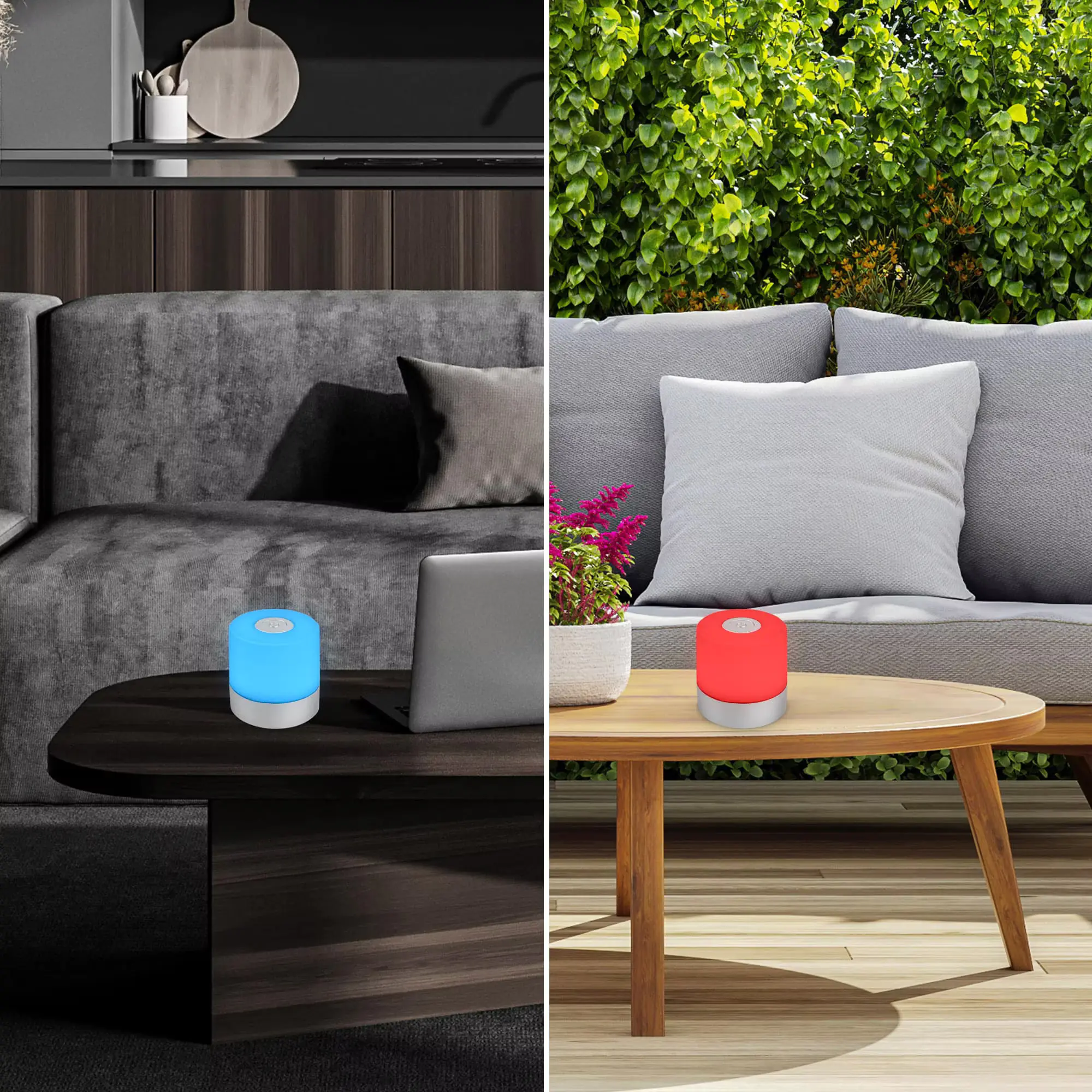 Di-KA Akku Tischleuchte SMAL 1,5W, RGB-Touchsteuerung, chrom