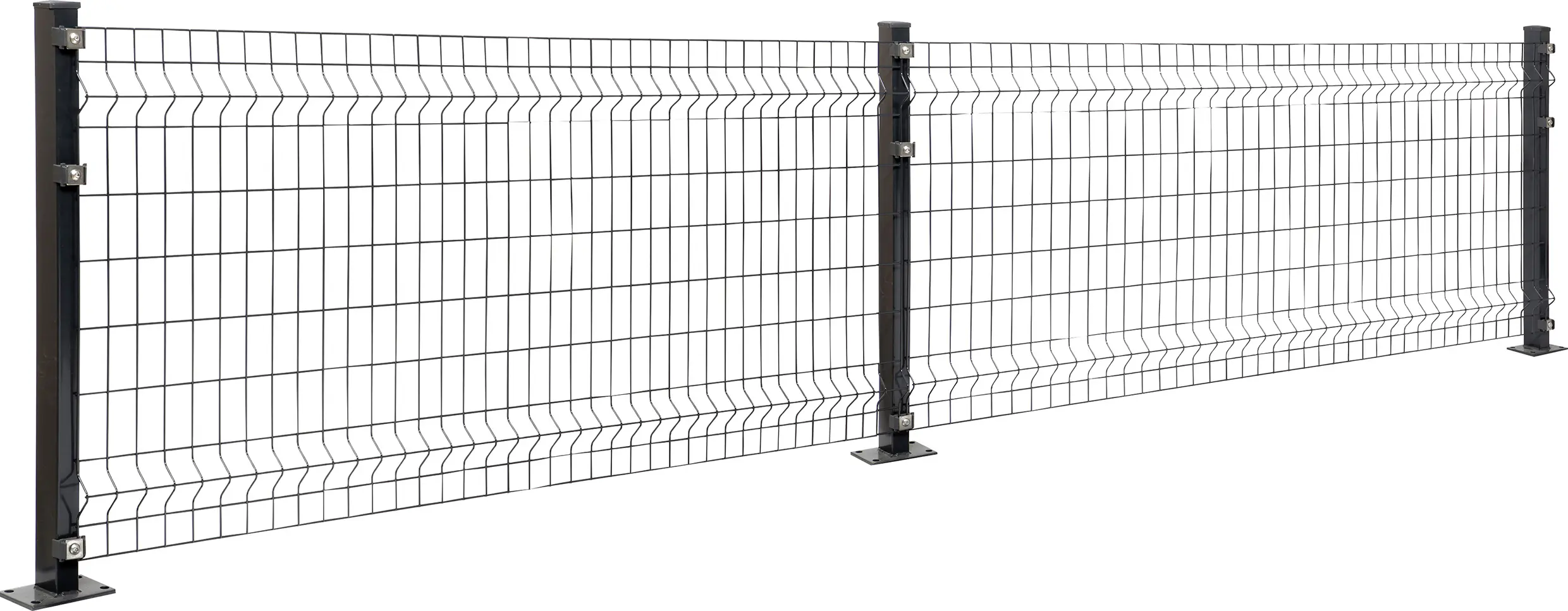 Floraworld Einstabmatten-Zaun Standard 3D 200 x 80 cm anthrazit