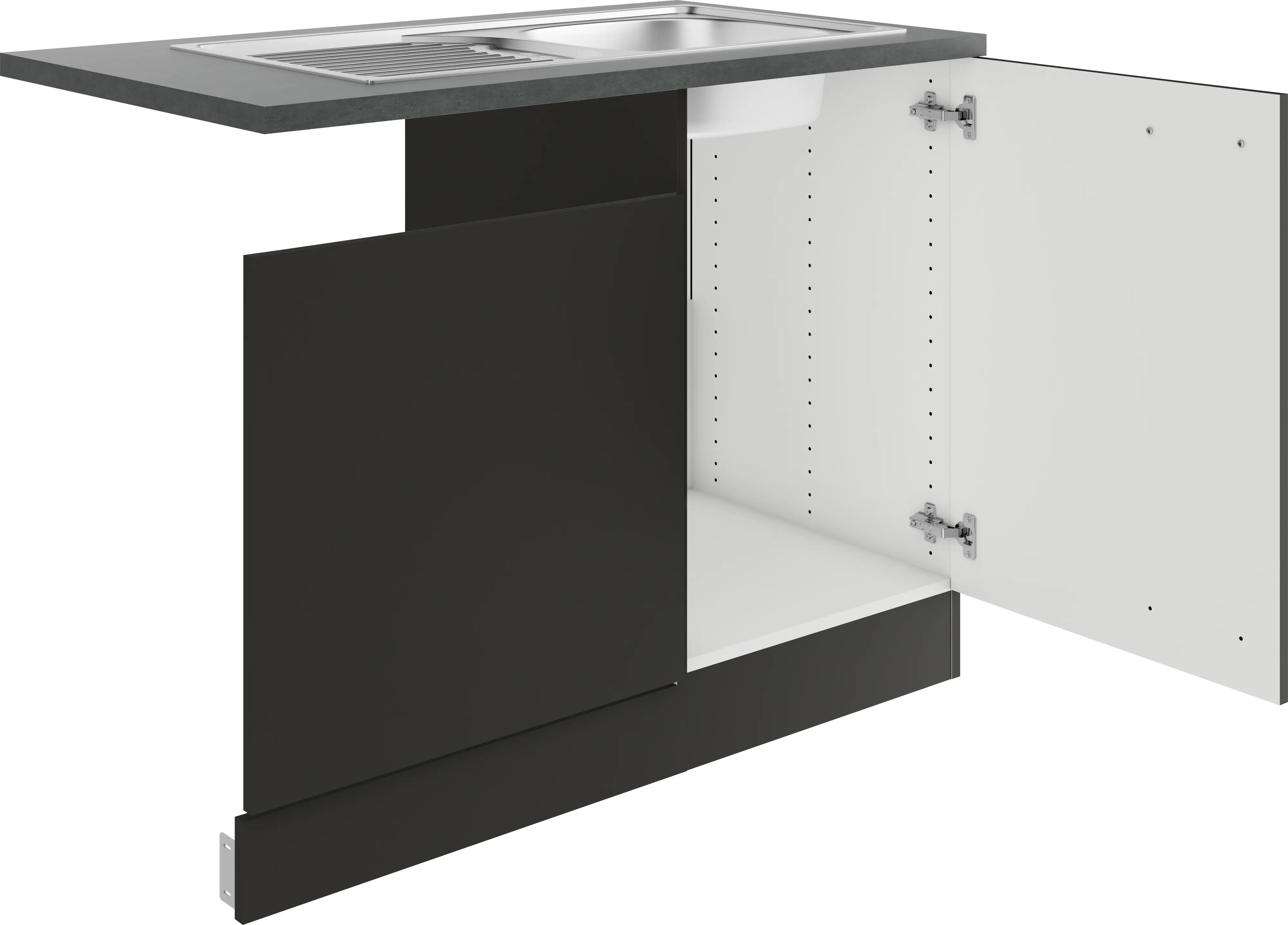 Optifit Spüle mit Unterschrank-Set Madrid 420 anthrazit matt 110 cm