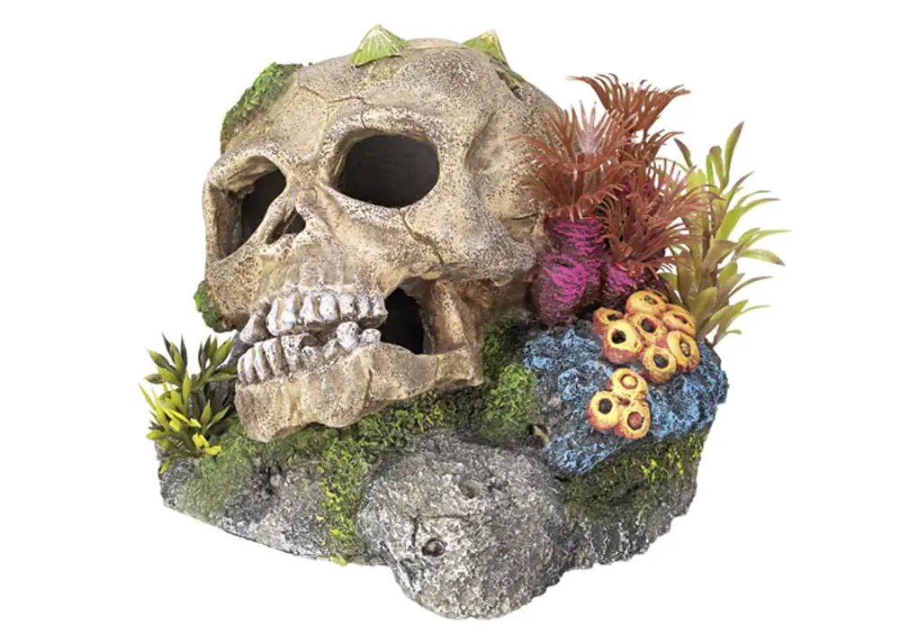 Nobby Aqua Ornaments TOTENKOPF mit Pflanzen 13,5 x 13,5 x 10,5 cm