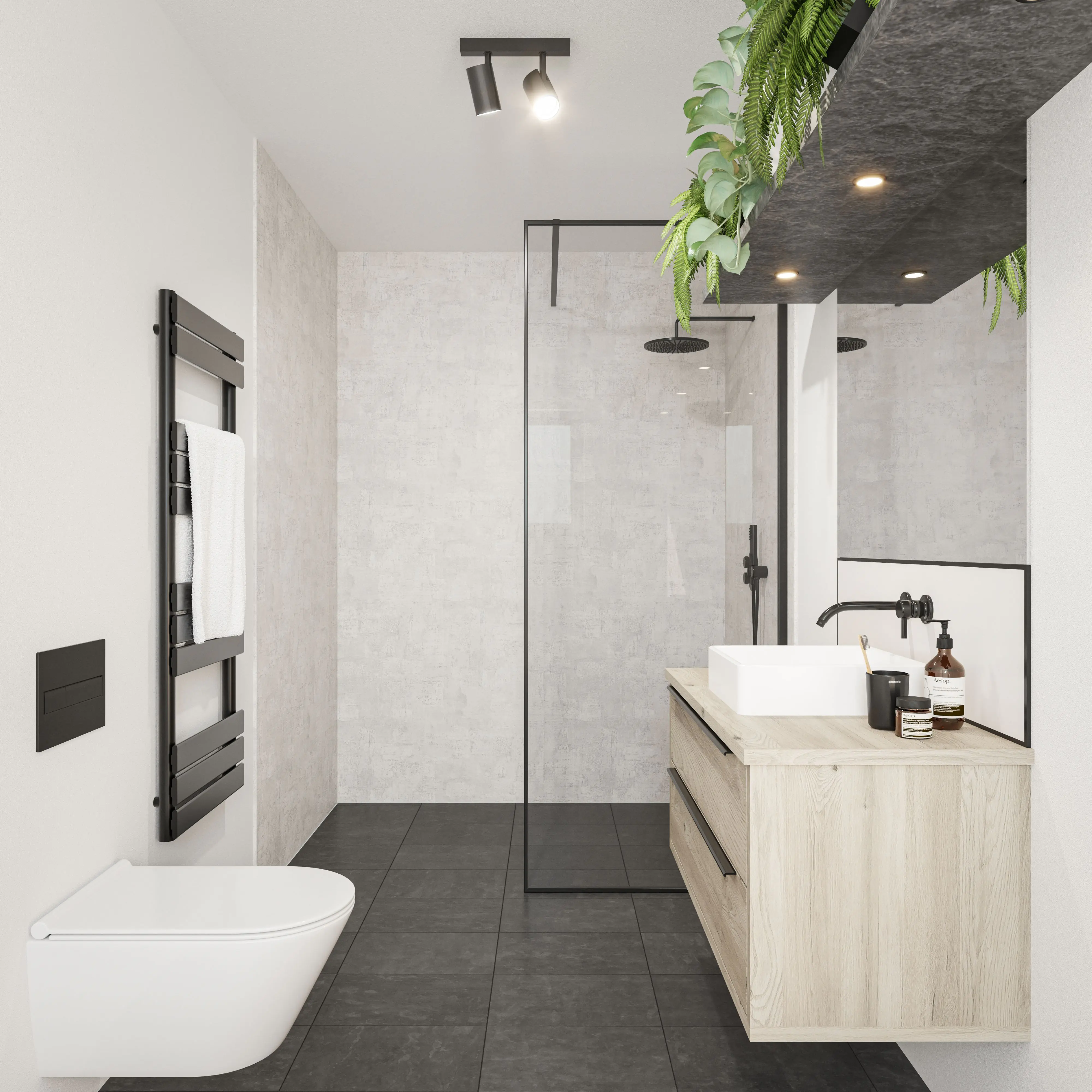 Wetwall Elite Wandpaneel  Light Stone 60 x 242 cm mit Nut & Feder