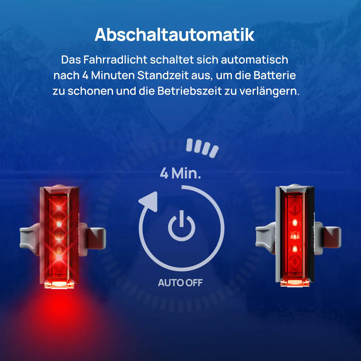 Fischer LED Akku Beleuchtungsset mit Fernlicht, Bodenbeleuchtung und Stopplicht