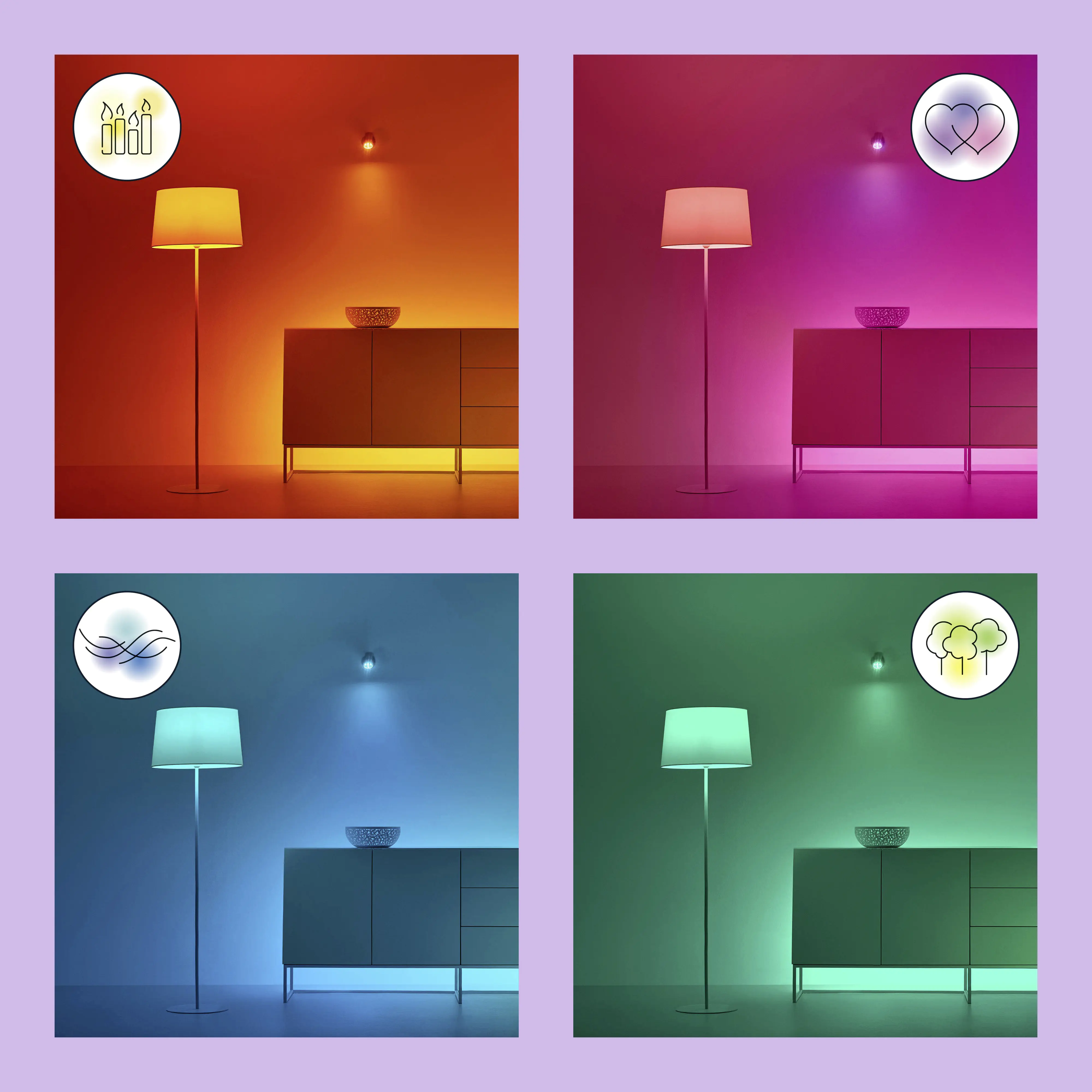 WIZ LED-Leuchtmittel Kerzenform C37 E14 4,9W warmweiß bis kaltweiß smart RGBW