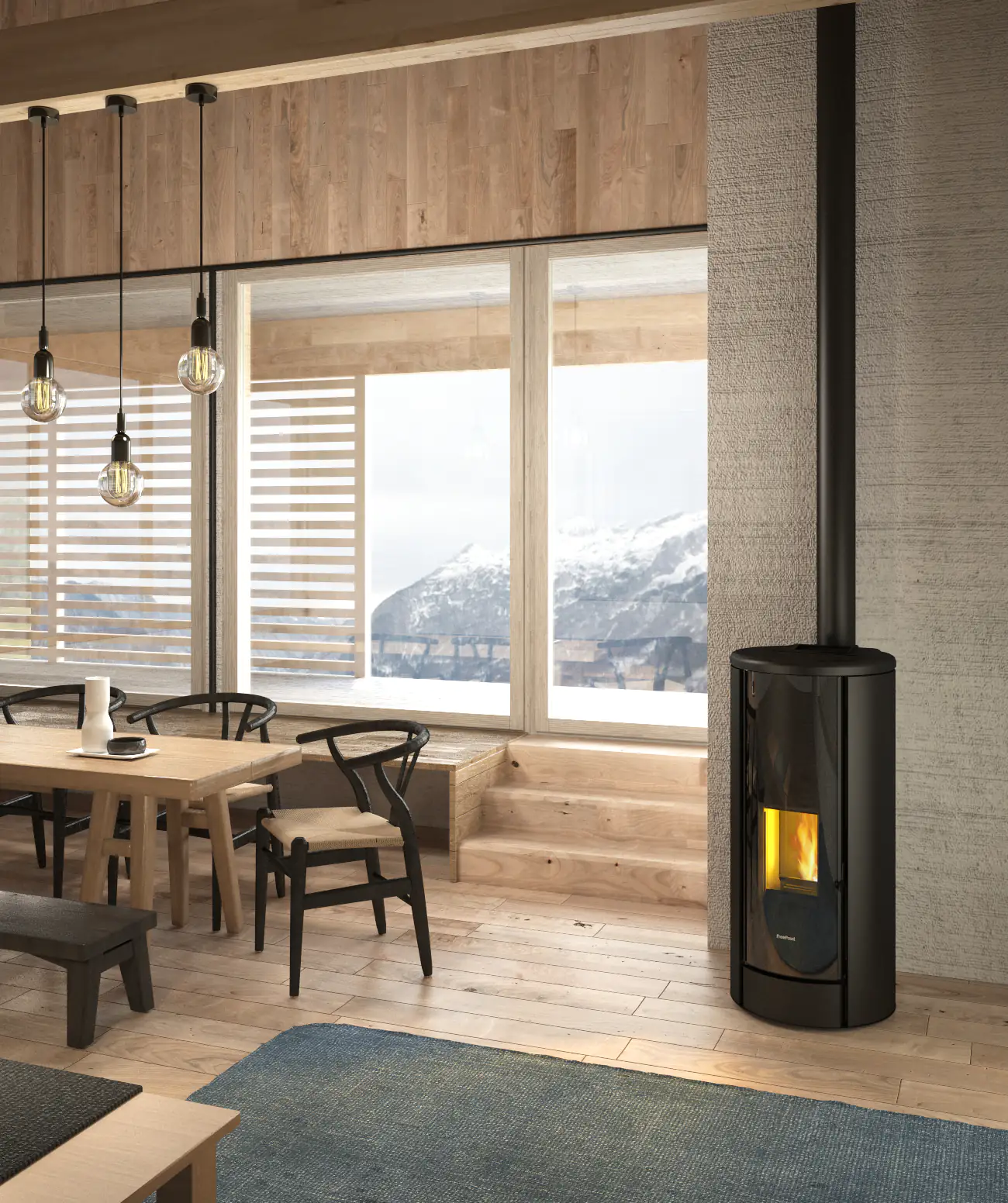 FreePoint Pelletofen Breeze schwarz bis 9,1 kW Heizleistung