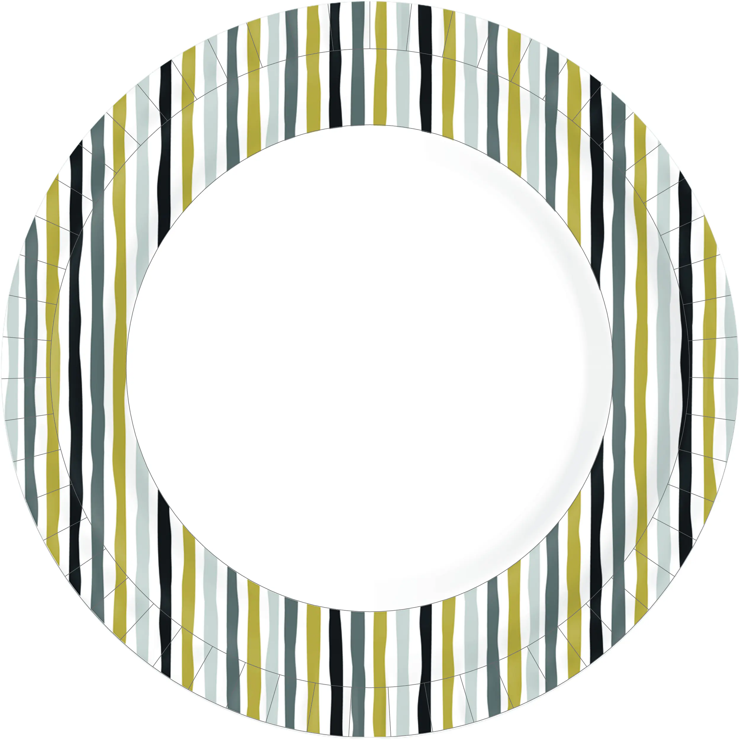 Duni Pappteller weiß Stripes schwarz gold Ø 22 cm - 10 Stück
