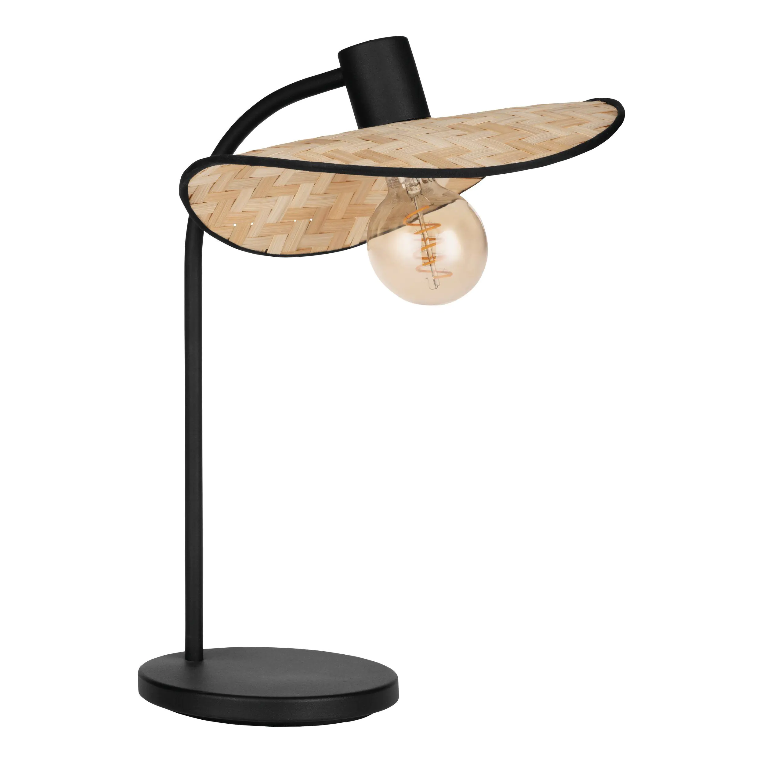 Eglo Tischleuchte Marywell Stahl, Holz, schwarz, braun