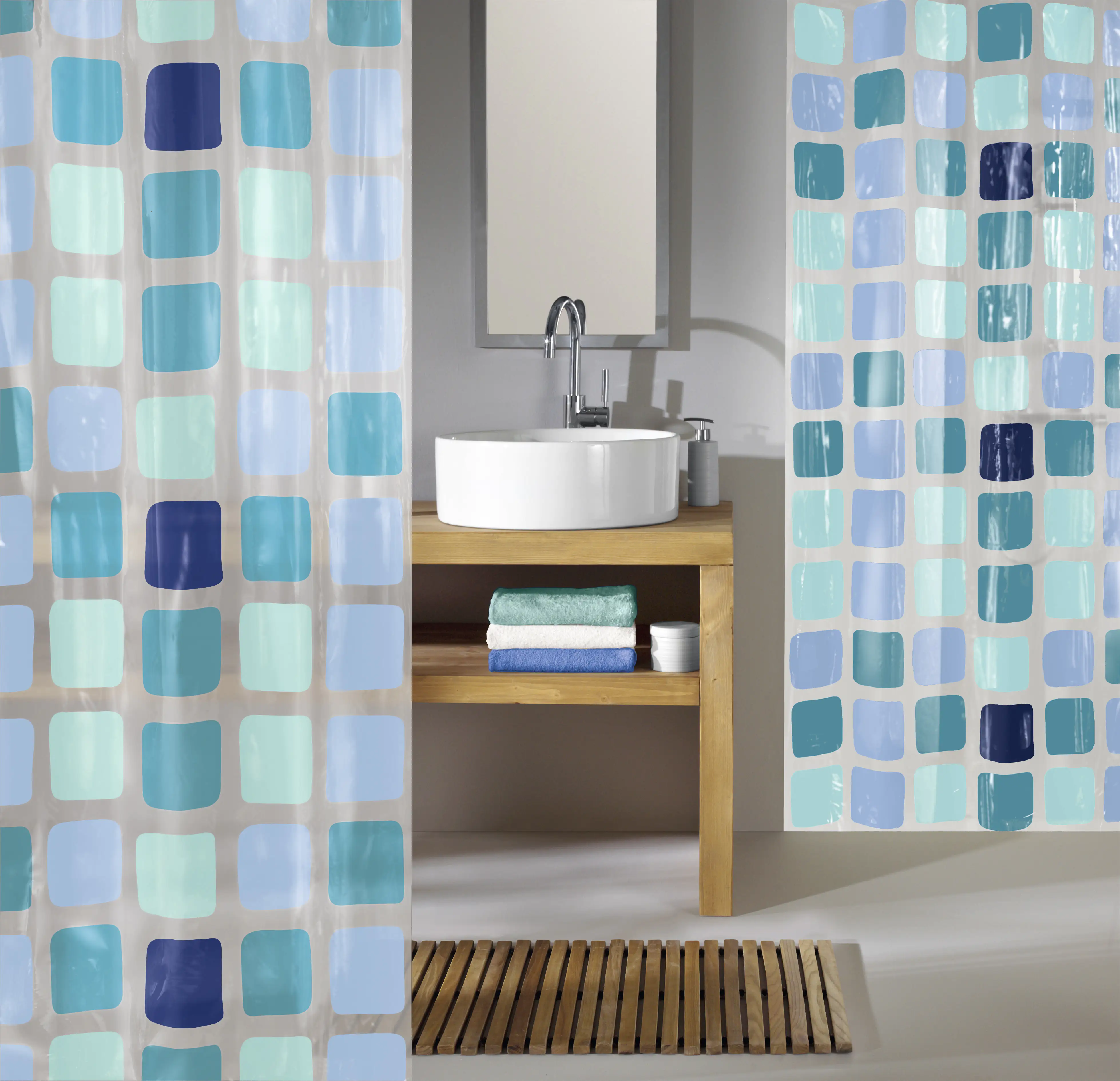 Kleine Wolke Duschvorhang Sonny blau, 180 x 200 cm