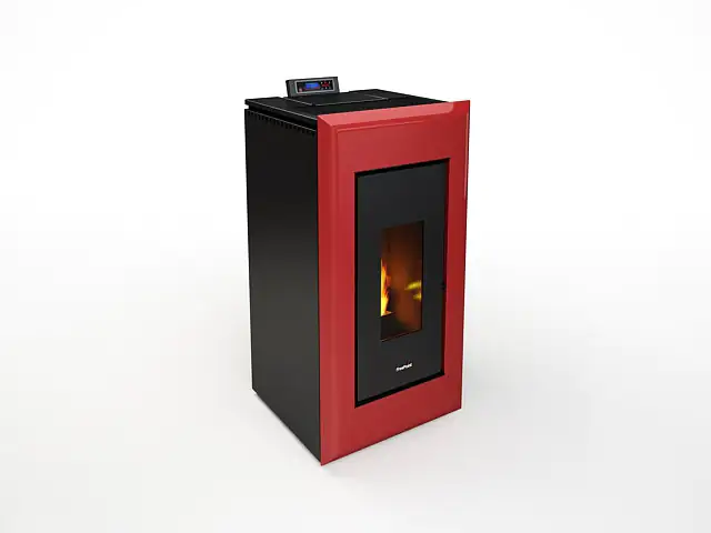 FreePoint Pelletofen VEGA Stahl10,5 kWschwarz-rot