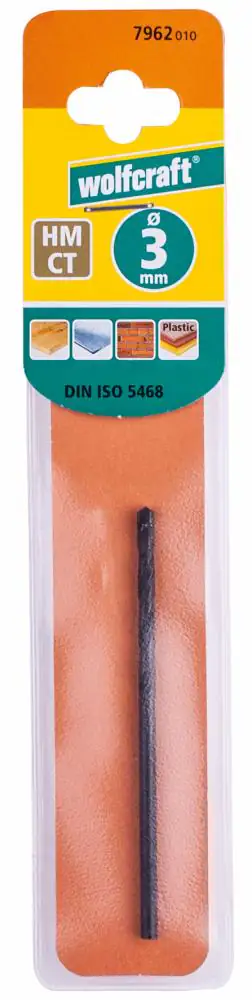 Wolfcraft Universalbohrer HM 7962010 Ø 3 mm Rundschaft