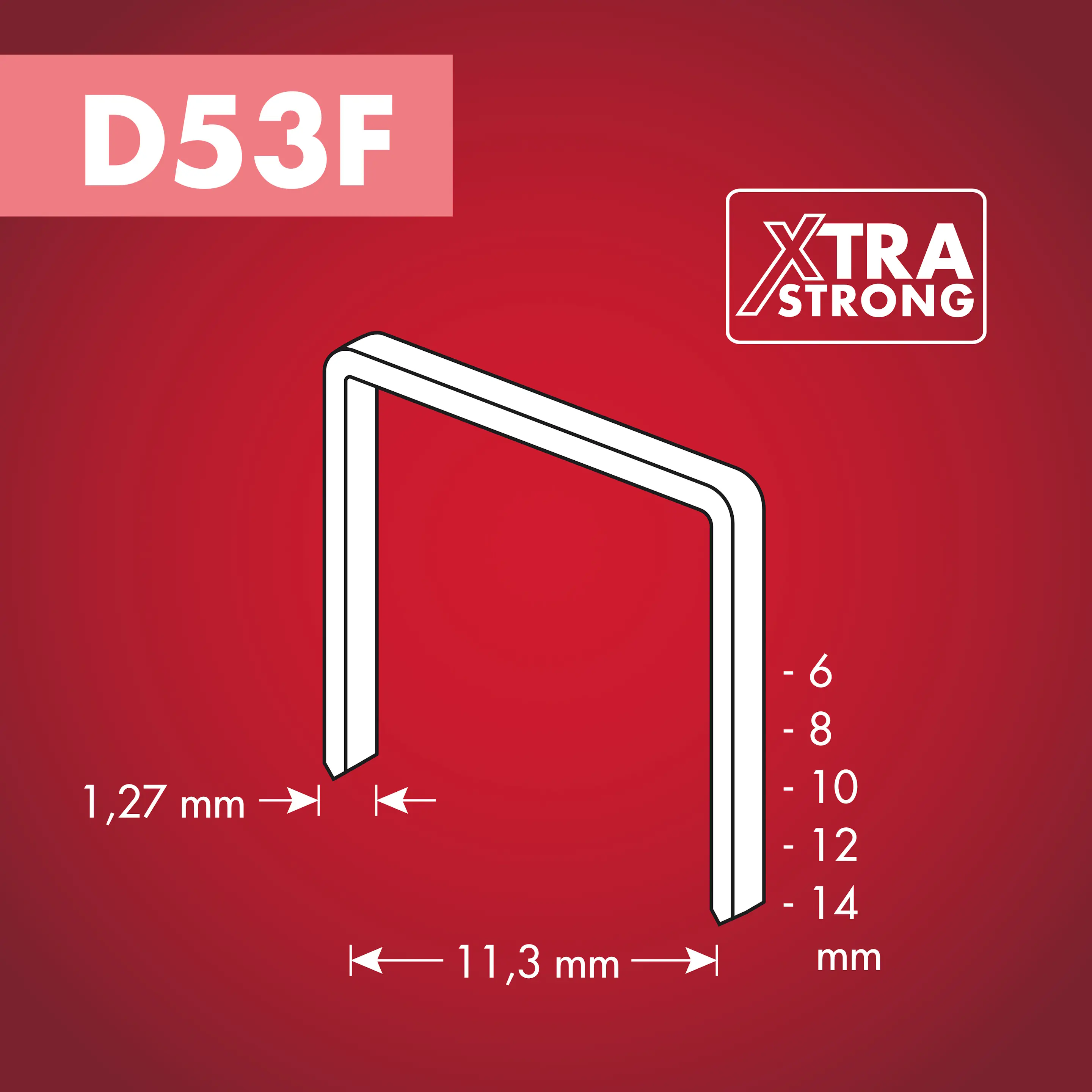 Arrow Tackerklammer Flachtdraht D53F 12 mm Folie 1000 Stück