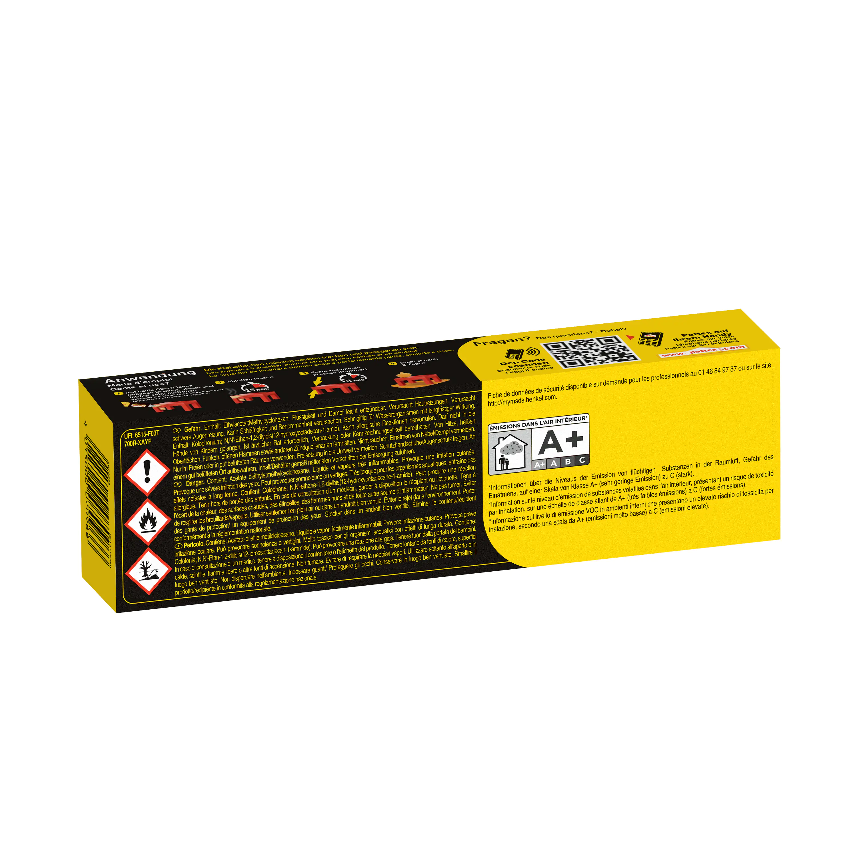 Pattex Kraftkleber Gel Compact 125 g Tube, gelblich