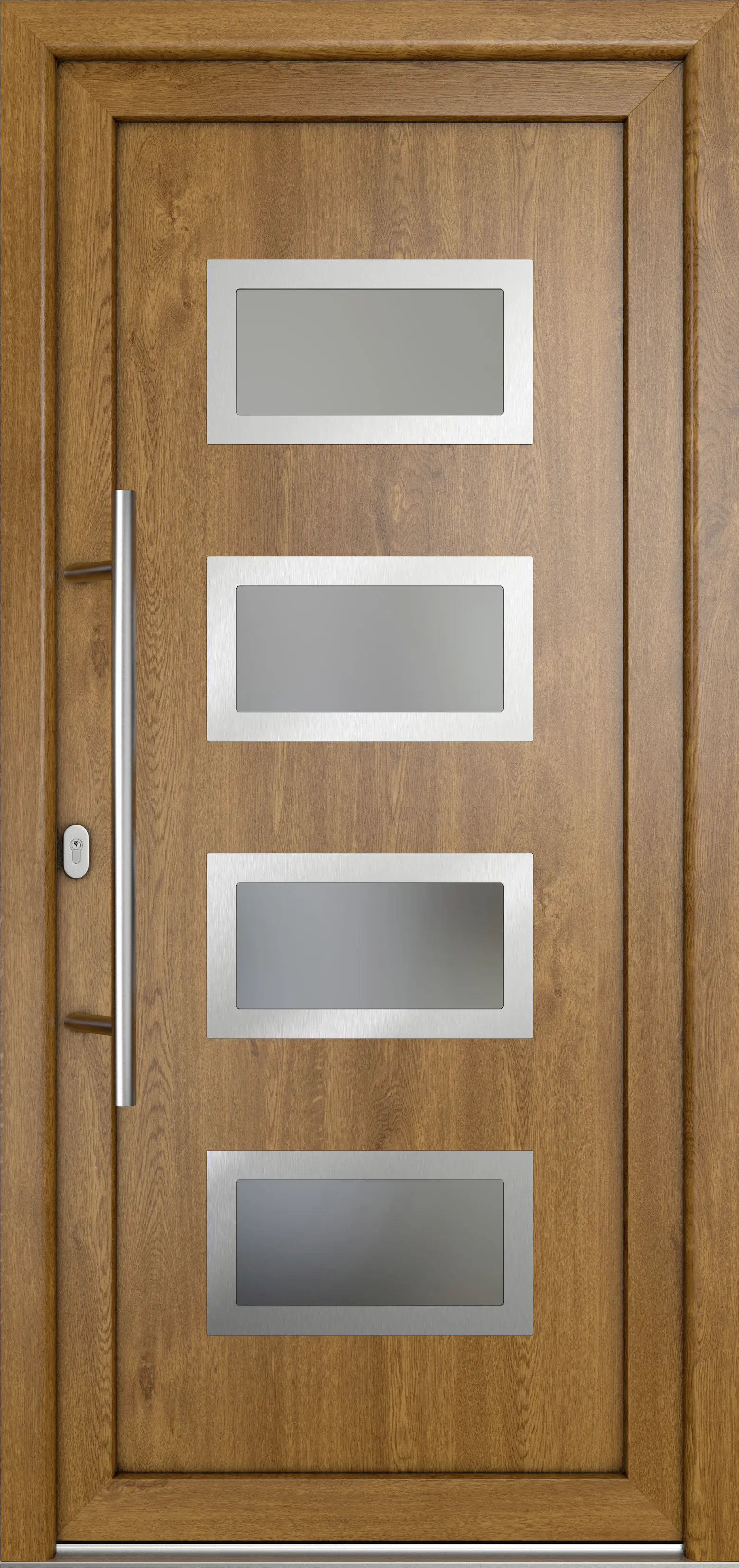 Meeth Haustür Signum Pro PVC Modell 92 98 x 200 cm DIN Links weiß/golden oak