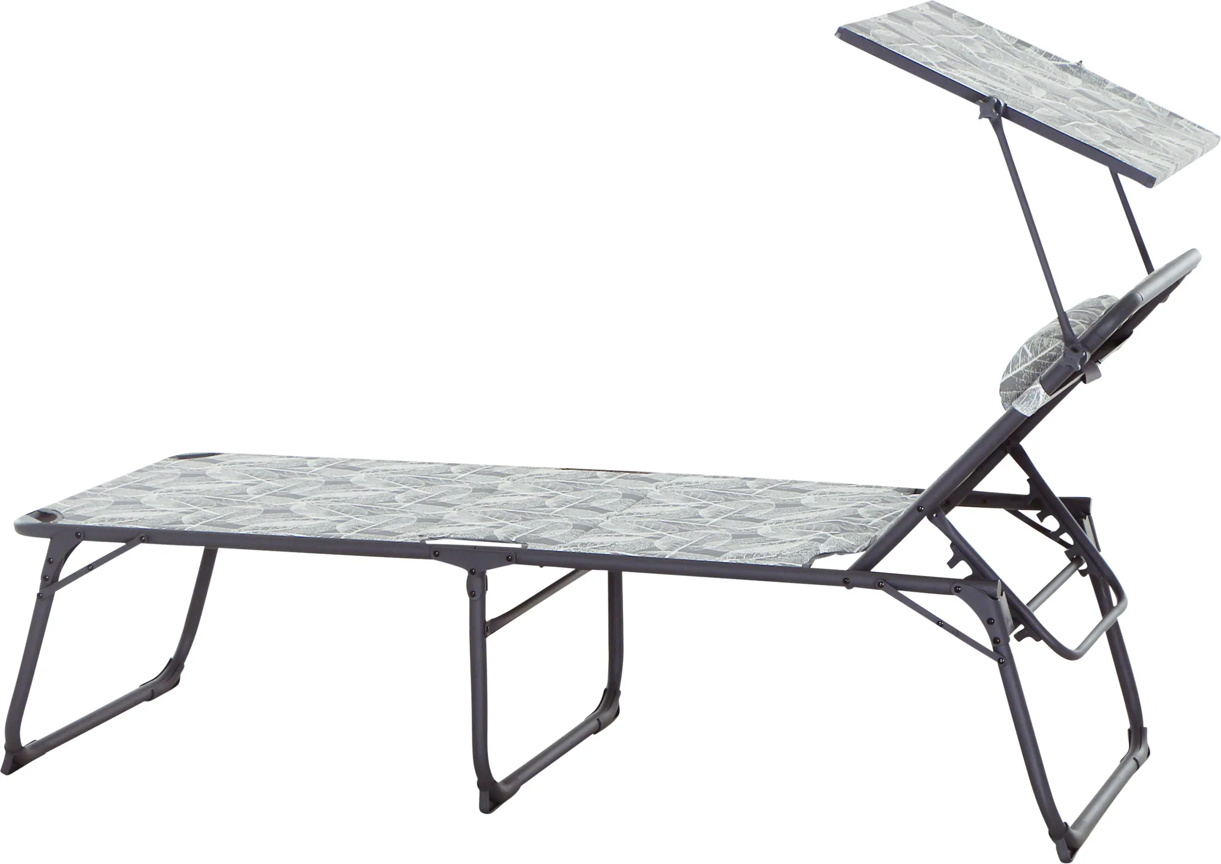 Siena Garden Gartenliege Aluminium Natura mit Dach klappbar grün-grau