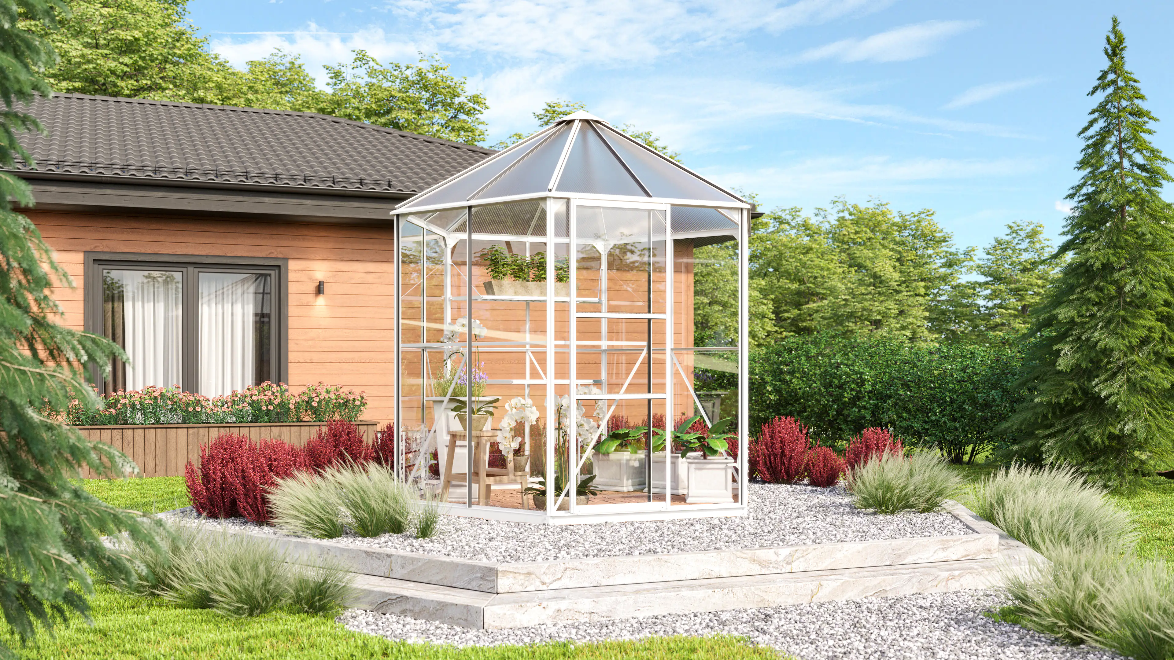 Vitavia Gewächshaus Juno 4500 253 x 221 cm 3 mm ESG