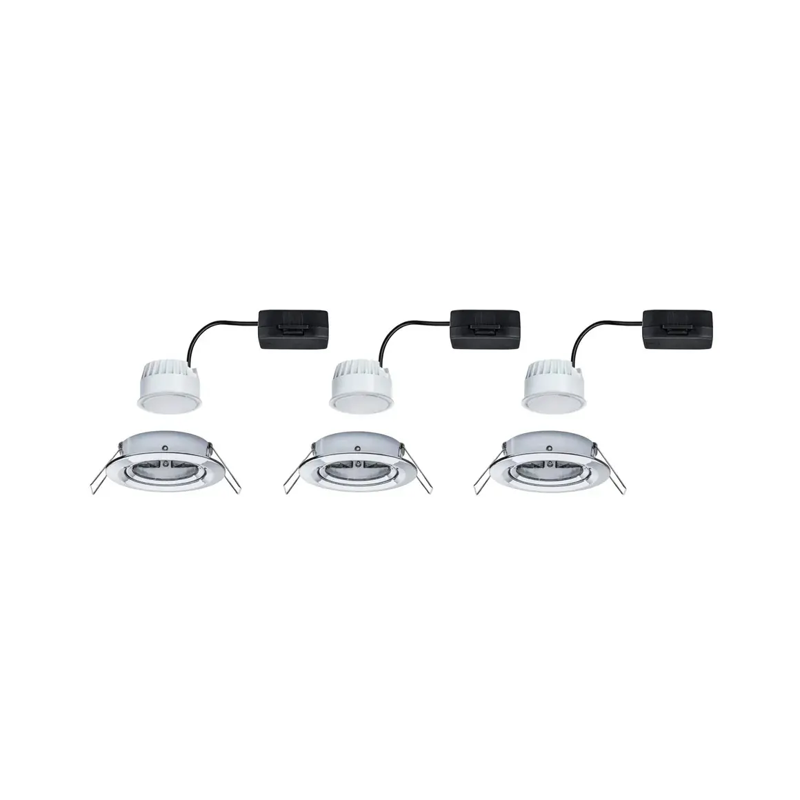 Paulmann LED-Einbauleuchte Nova Coin chrom schwenkbar 3er Set