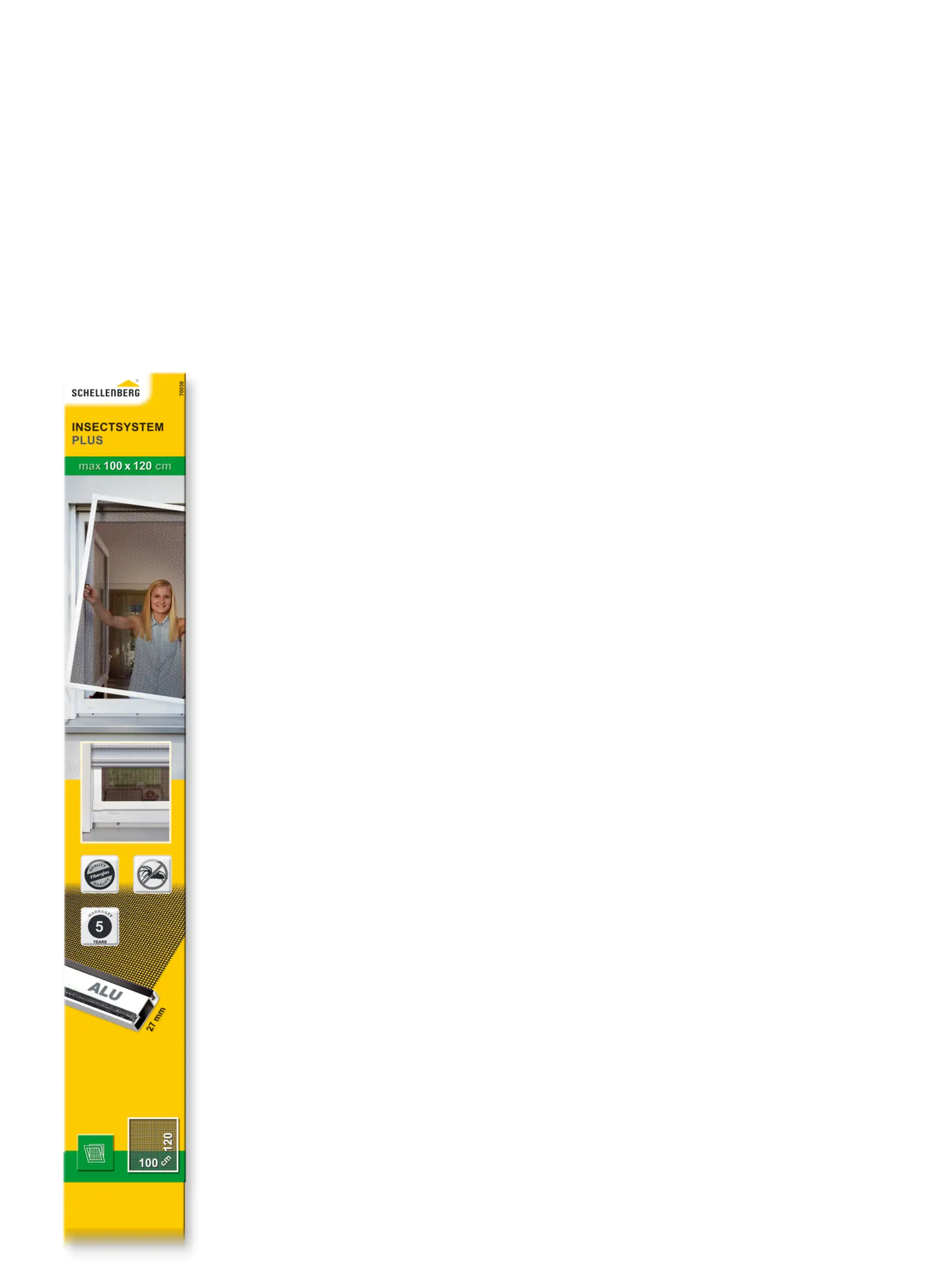 Schellenberg Fliegenschutz-Fenster PLUS 100 x 120 cm anthrazit/weiß kürzbar