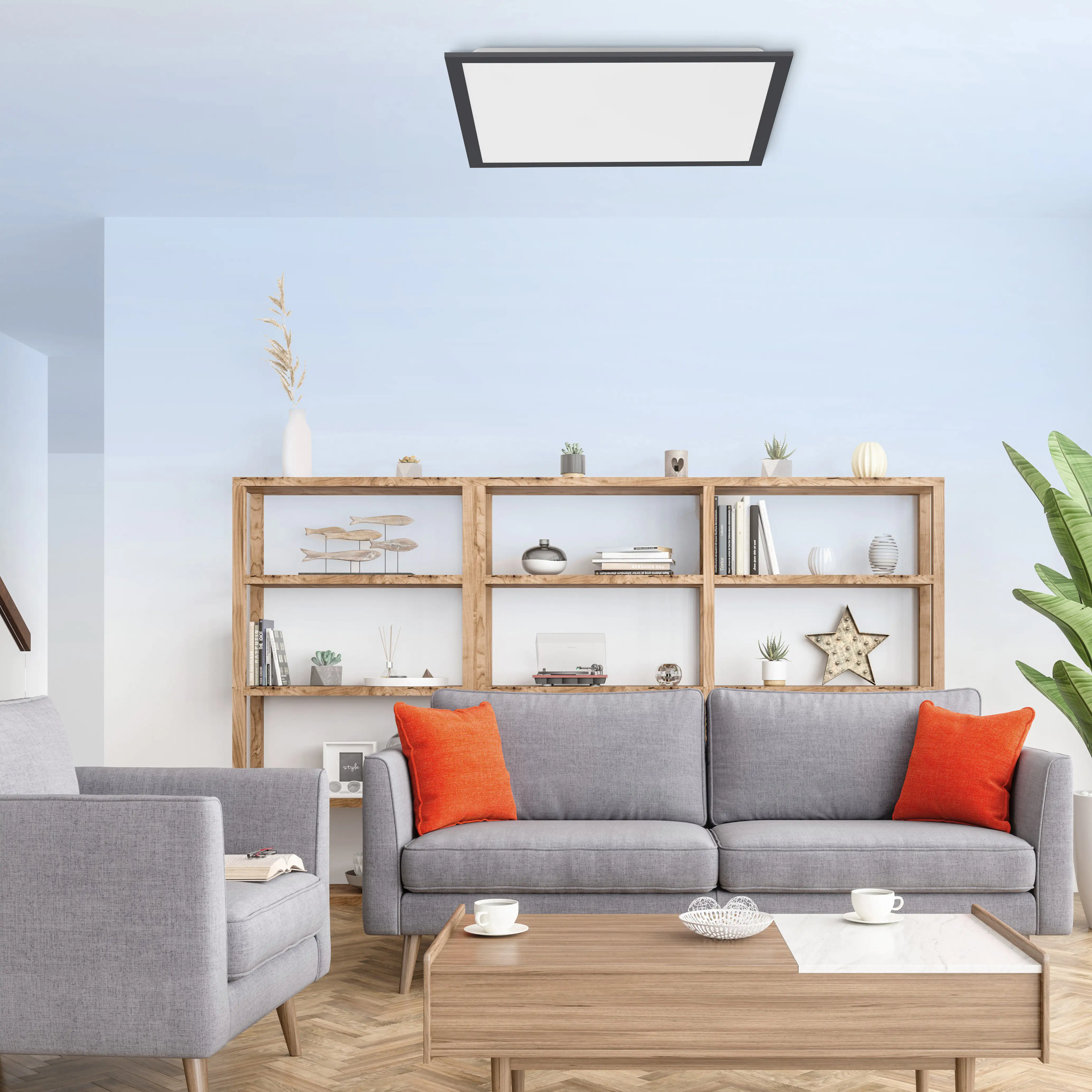 JustLight CCT LED Deckenleuchte Flat 28 W dimmbar 45,5 x 45,5 cm
