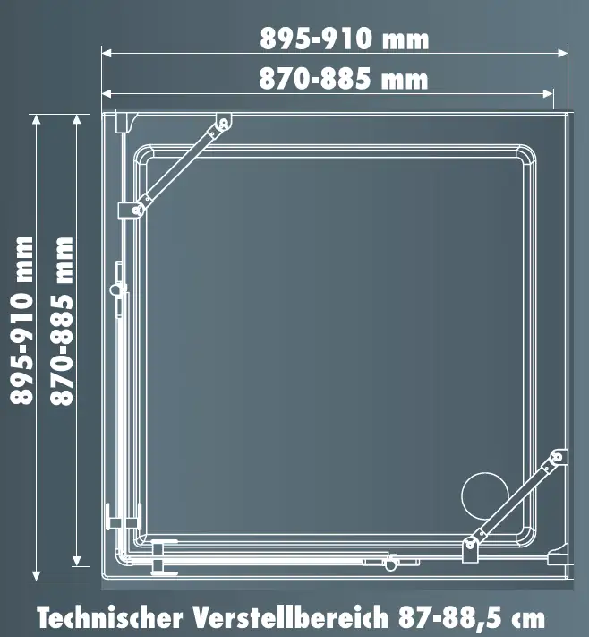 TrendLine Dusch-Drehtür links mit Seitenwand Easy-6 90 x 90 cm Klarglas