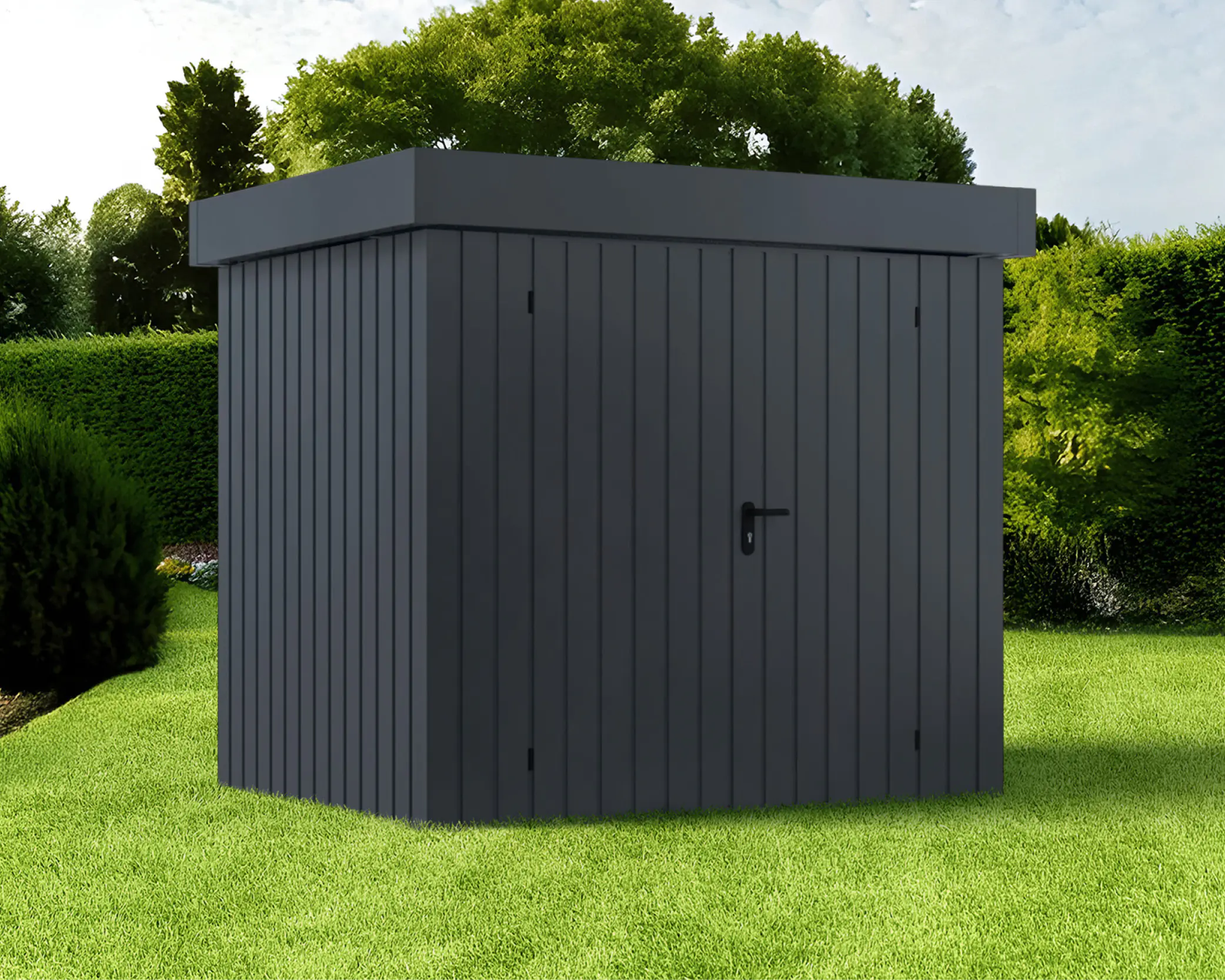 EcoStar Metallgerätehaus Euroline EFD4 anthrazit 214 x 166 cm 2-flg.