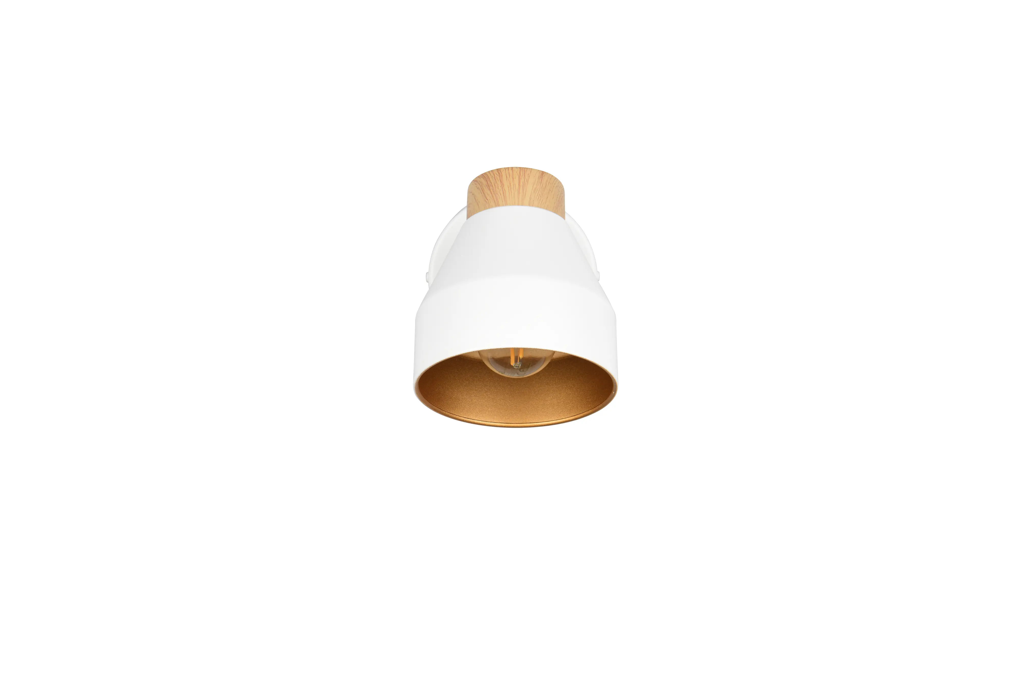 Trio Wandlampe 1er Spot Valentin Ø 11 x 19 cm weiß matt/natur
