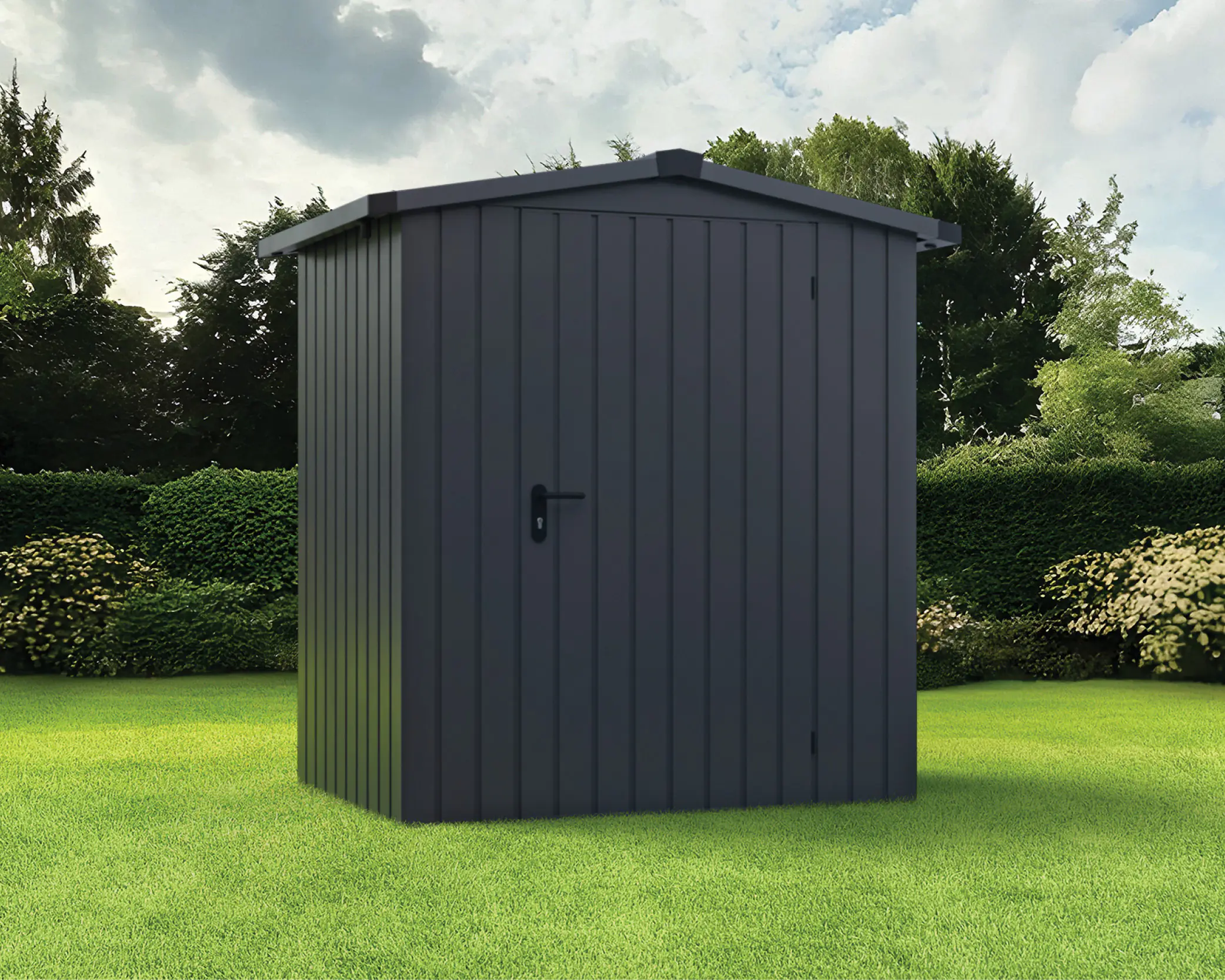 EcoStar Metallgerätehaus Euroline ESD1 anthrazit 166 x 118 cm 1-flg.