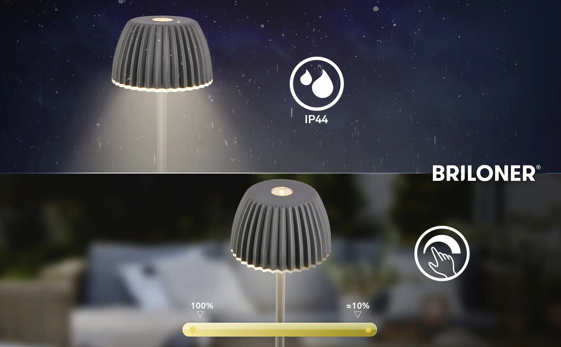 Briloner LED-Gartenleuchte Spießleuchte Riffle anthrazit dimmbar 