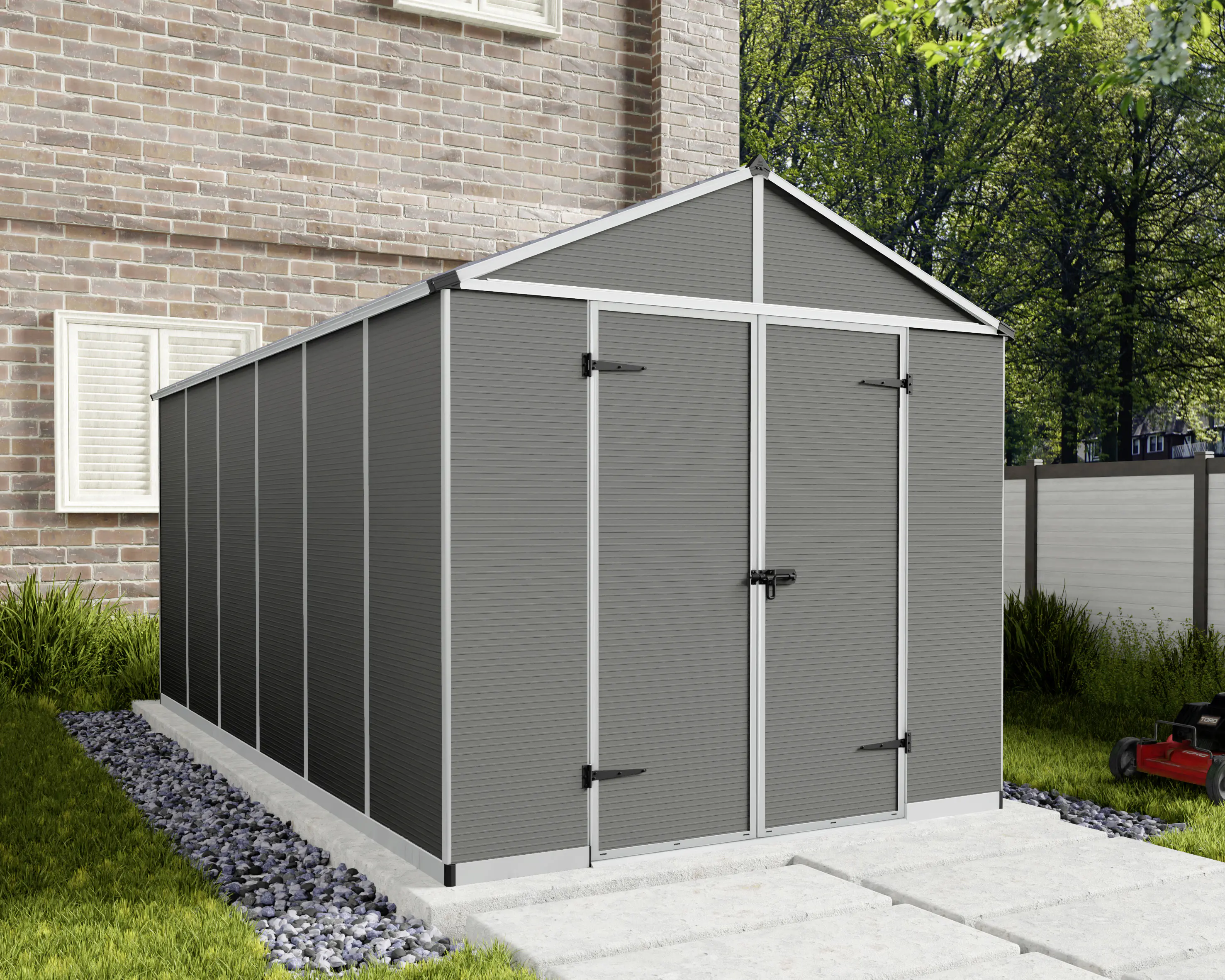 Canopia Gerätehaus Rubicon Alu grau 453 x 227 cm