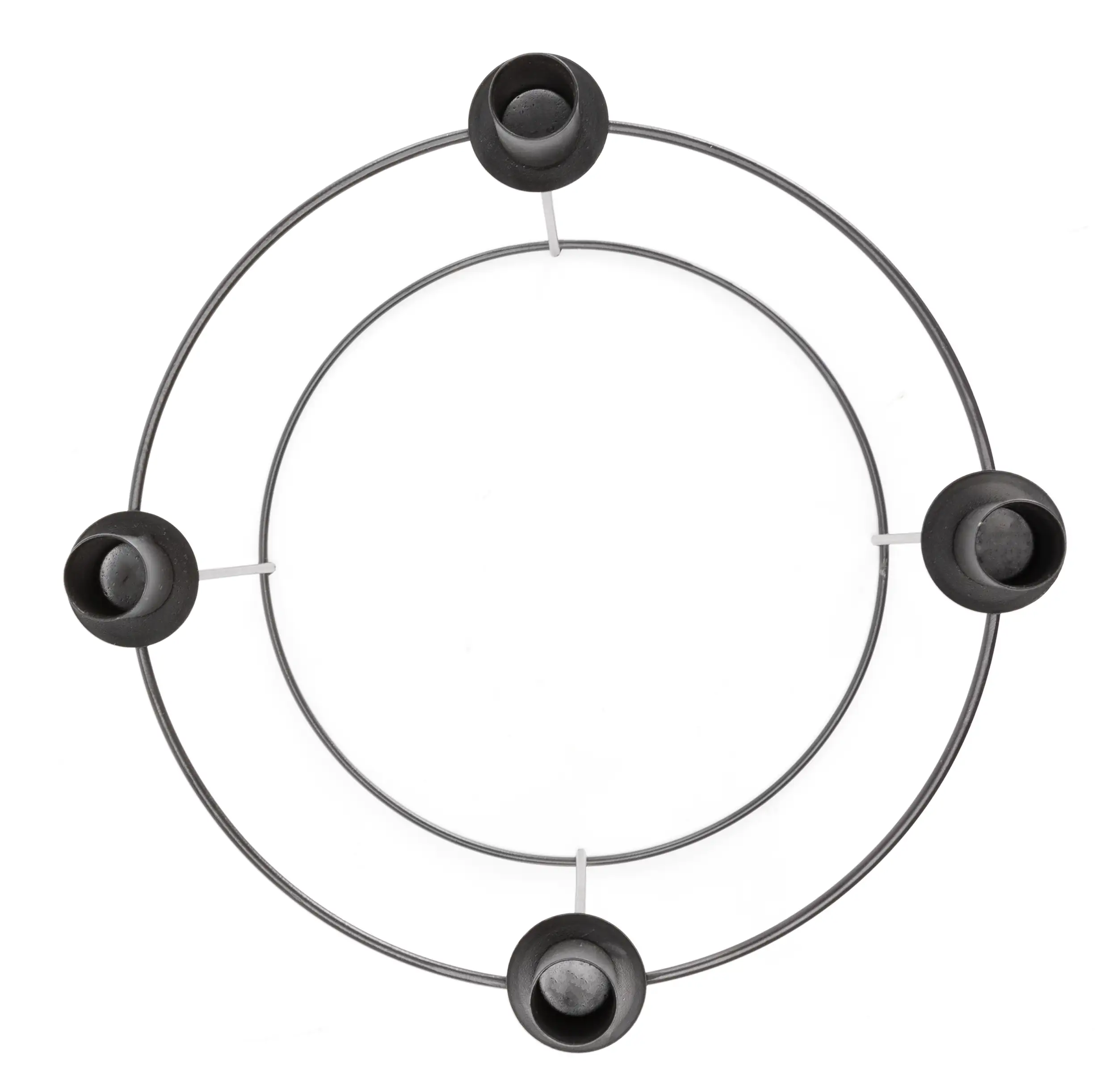 TrendLine Adventskranz Metall Ø 29 x 25 cm schwarz