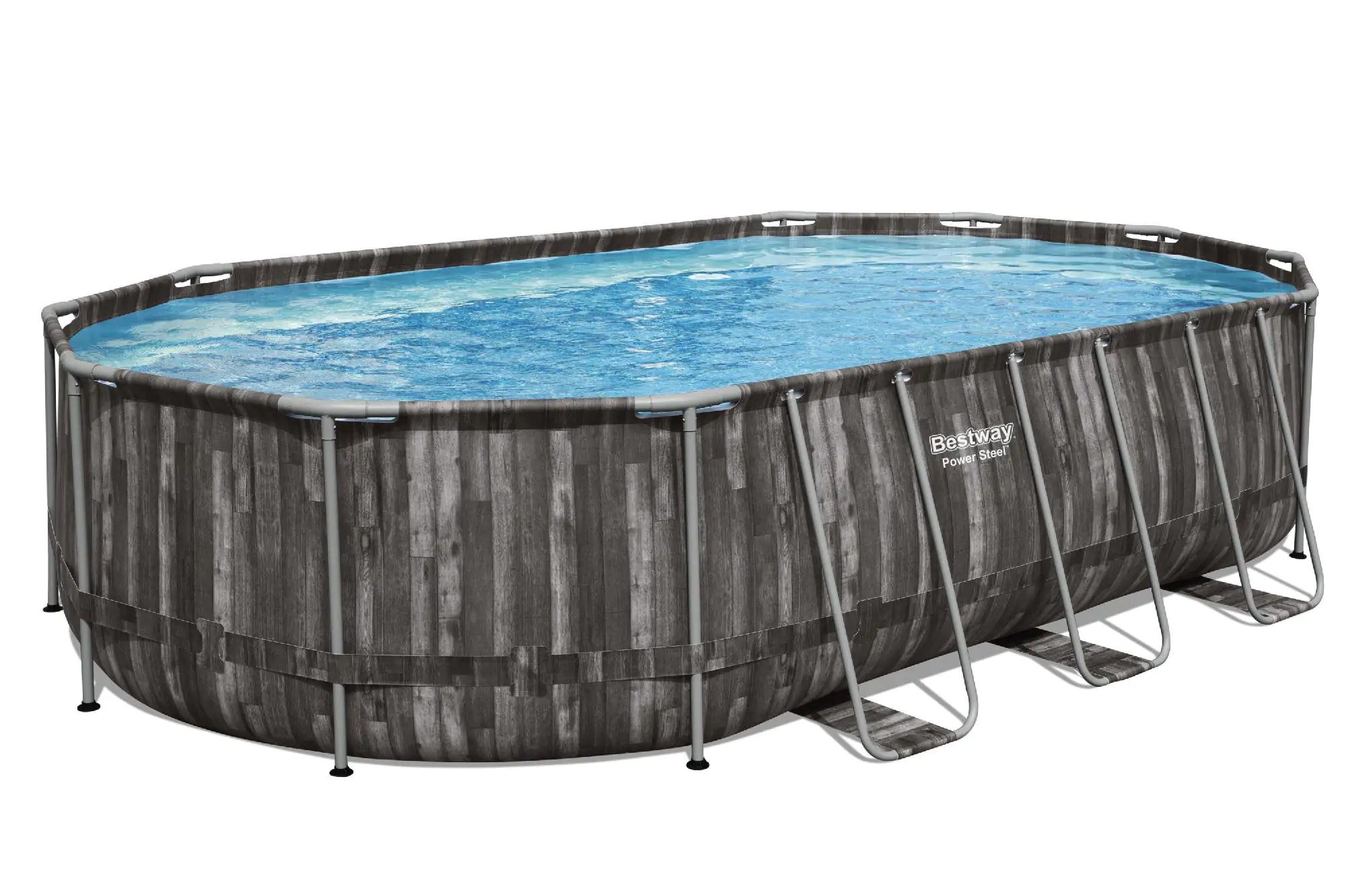 Bestway Power Steel Frame Pool Komplett-Set oval 610 x 366 x 122 cm