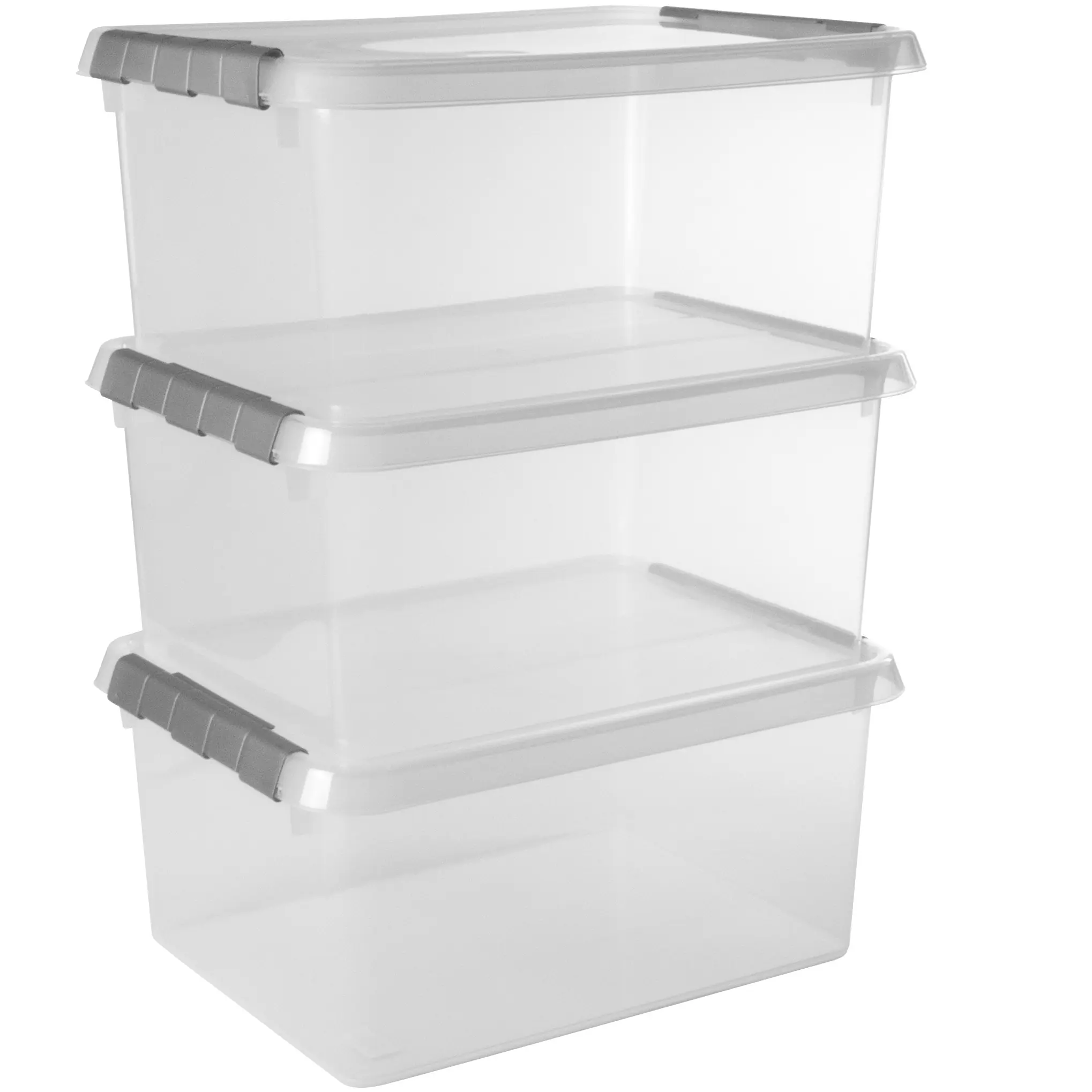 Sunware Aufbewahrungsbox Comfort-Line mit Deckel 40 x 30 cm 15 L transparent 3er Set