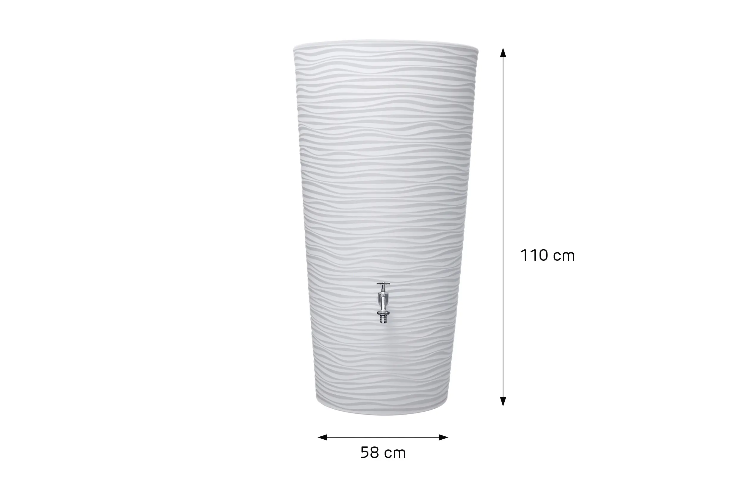 Garantia Regentonne Natura 2in1 rund inkl. Pflanzschale 210 L arctic 