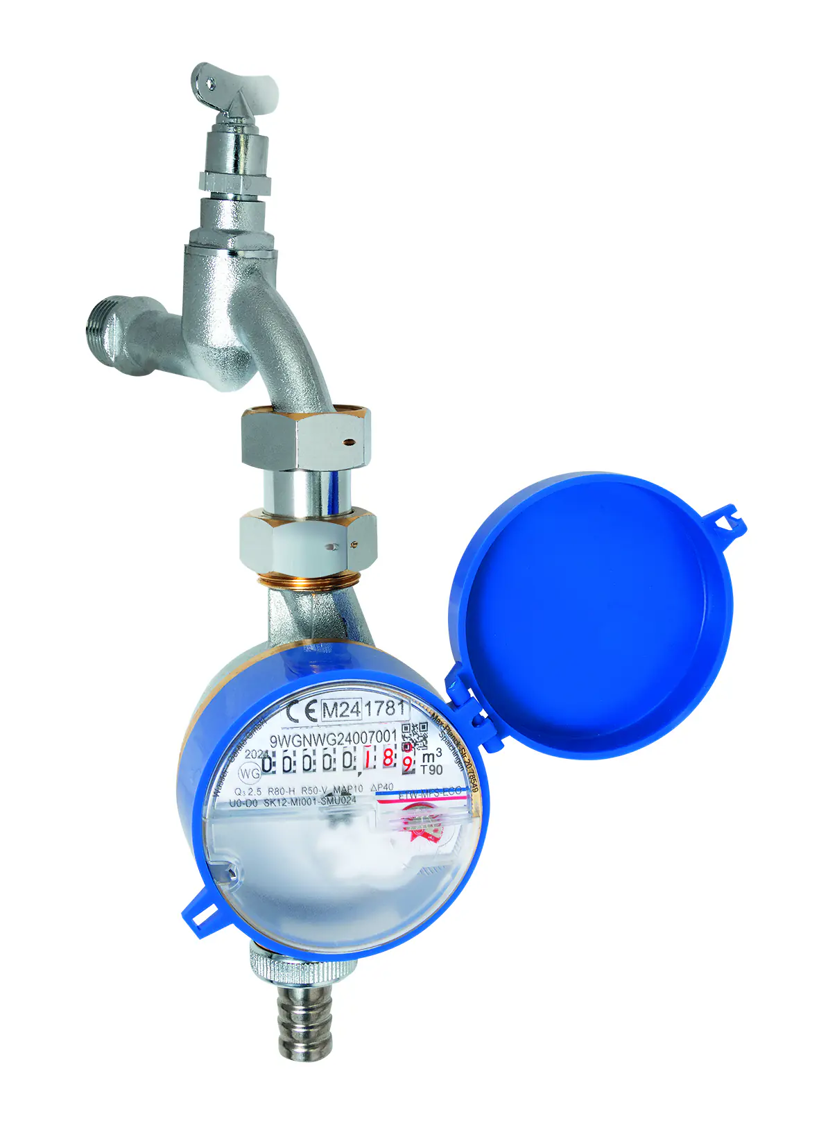 Wasserzähler für Zapfhahn Eco 2,5 m³ 80 mm für Kaltwasser