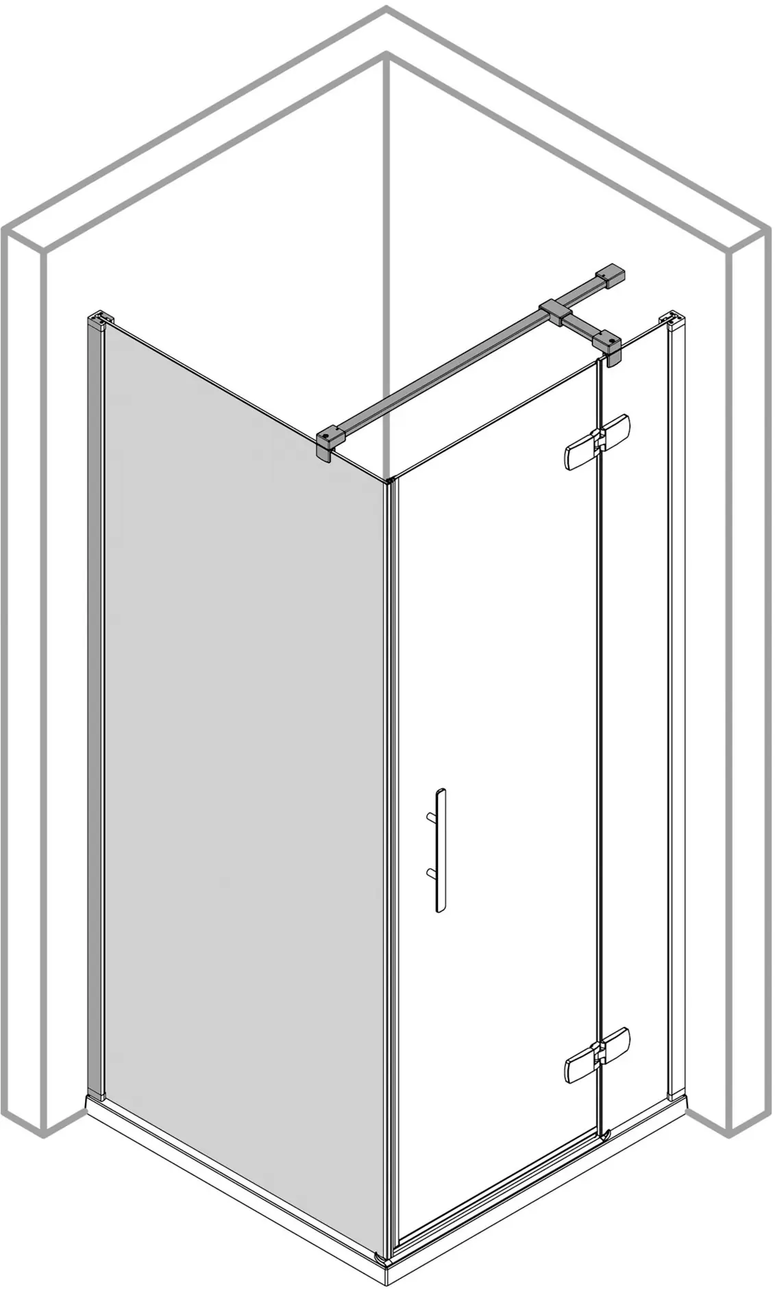 Breuer Seitenwand Dusche Avanta für Drehtür mit Festteil 90 cm Alu chrom 