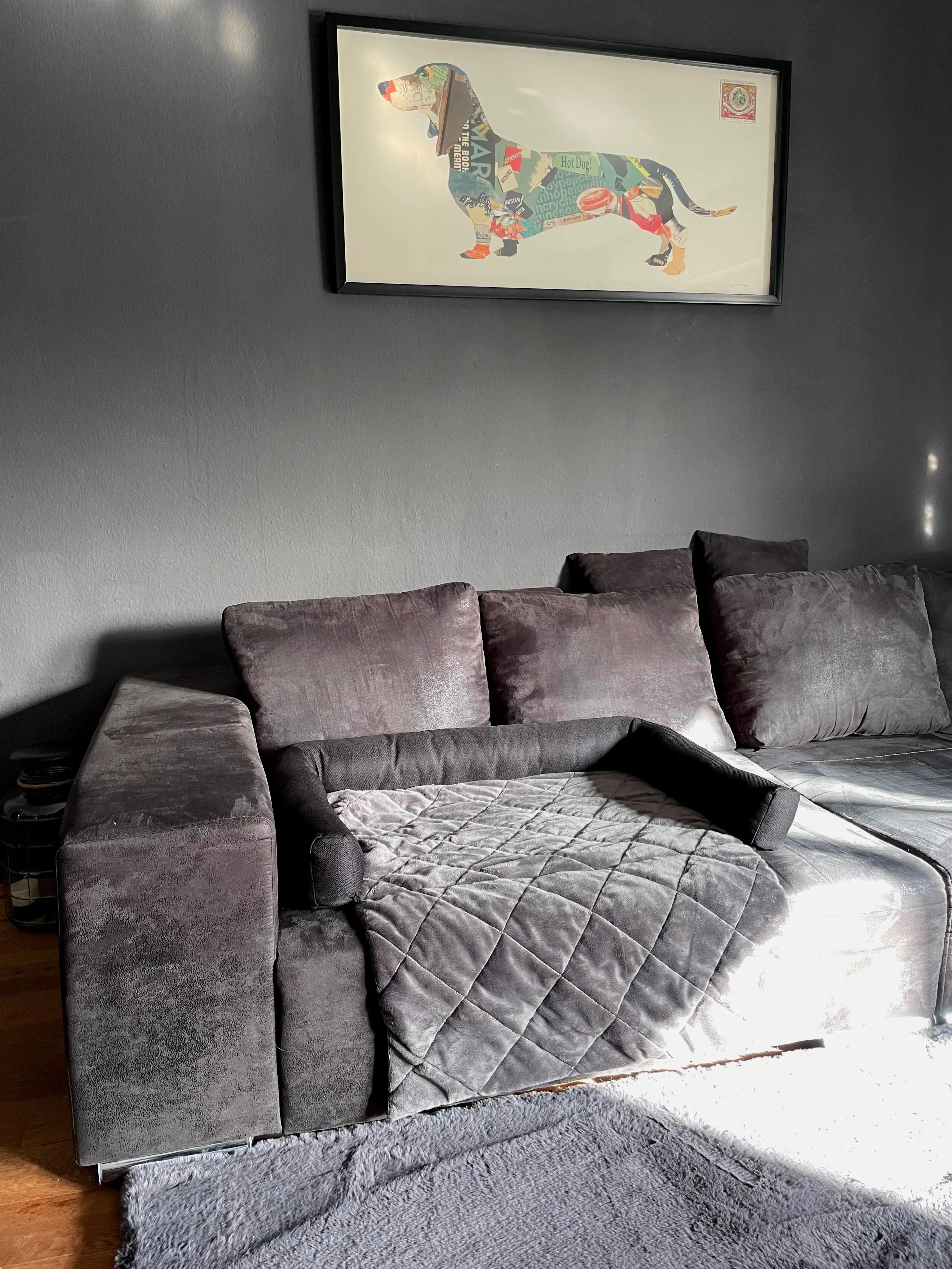 Lebon Hundebett Camil Sofa- & Reisebett eckig L 90 x B 55 x H 12 cm