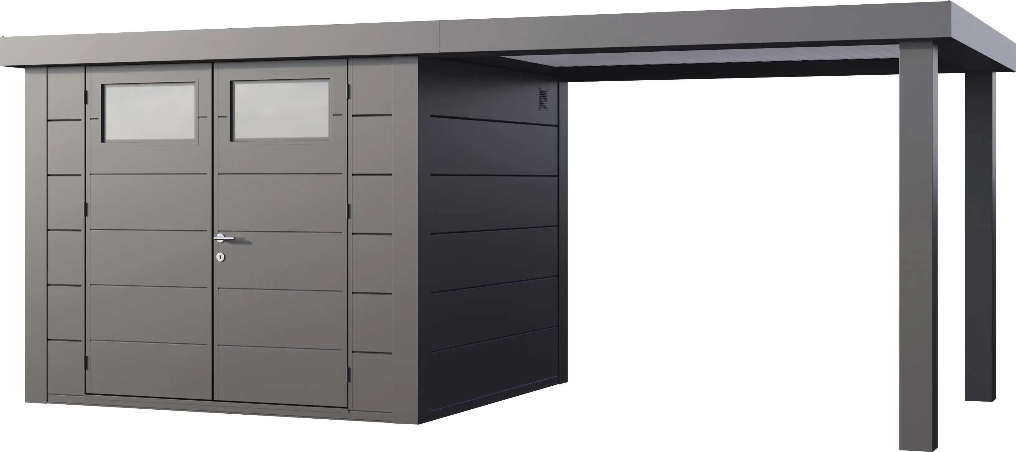 Telluria Gerätehaus Classico Open Lounge L 2724 rechts granitgrau 552 x 238 cm