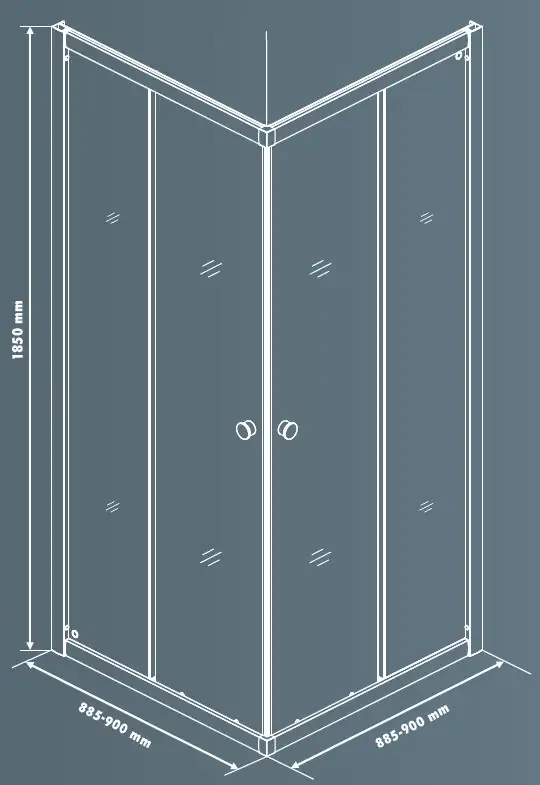 Primaster Eckdusche Easy-5 Schiebetür 90 x 90 cm Klarglas chrom