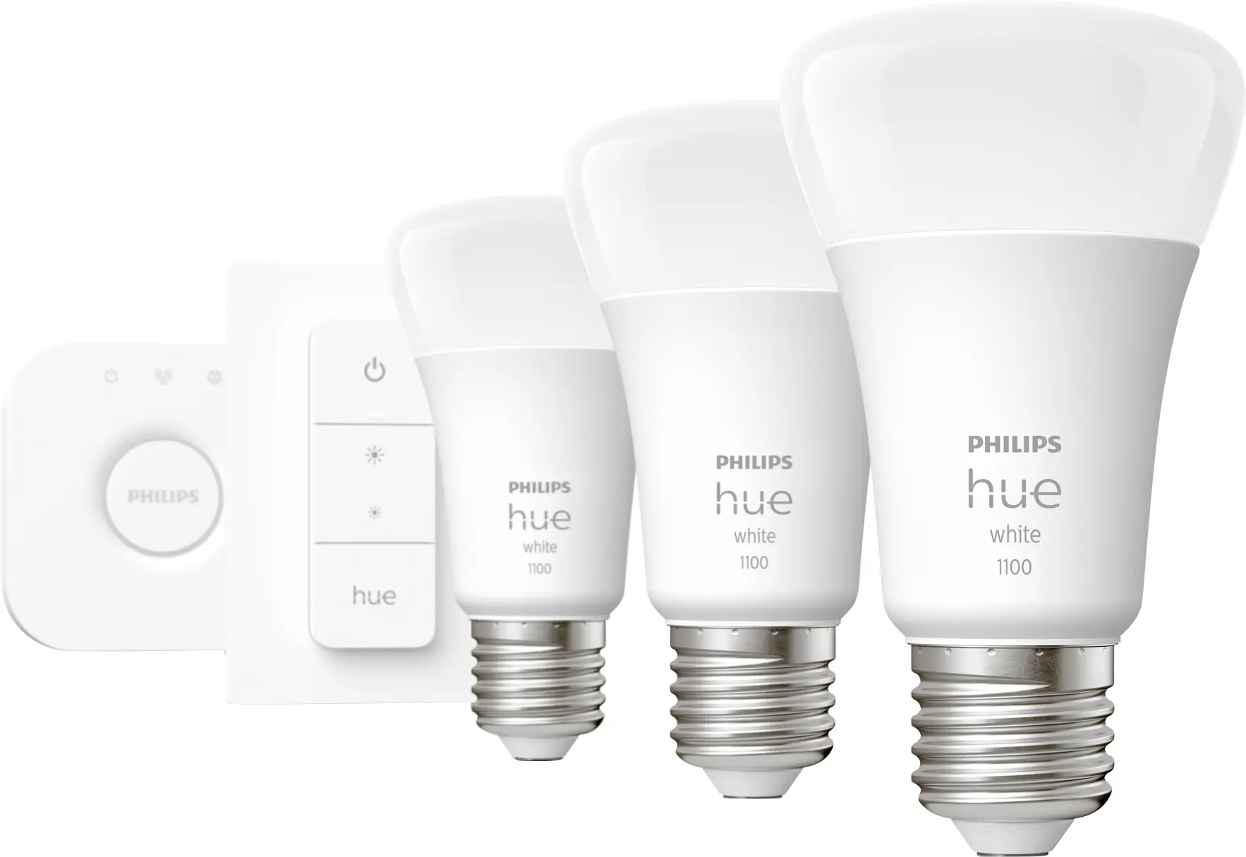 Philips Hue LED Leuchtmittel Starter-Set White warmweiß E27 9,5 W Bridge