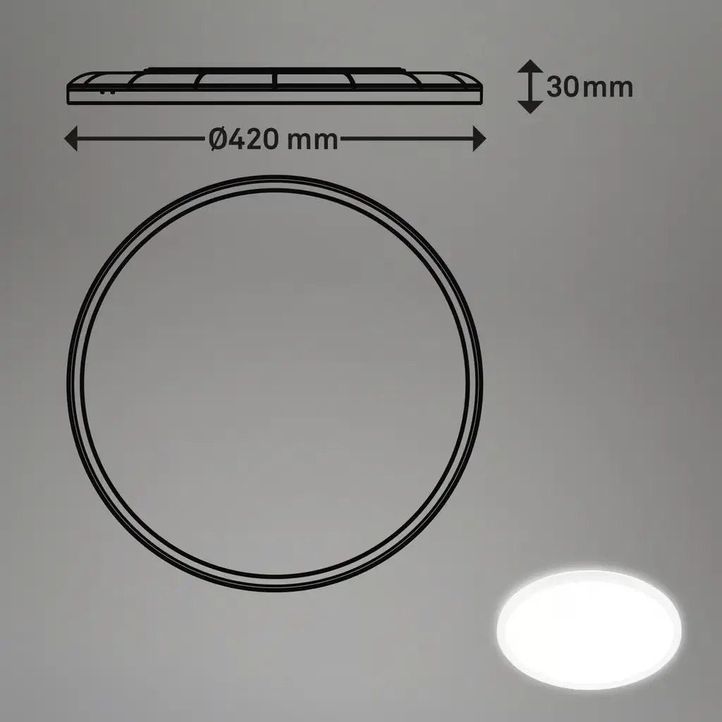 Briloner LED-Deckenleuchte Move mit Bewegungsmelder Ø 42 x 3 cm neutralweiß weiß matt