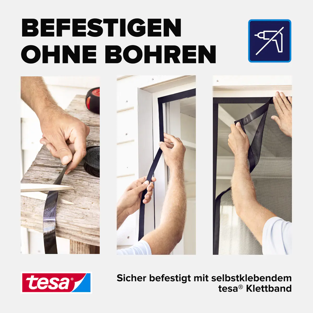 tesa Fliegengitter Magnetvorhang 100 x 220 cm anthrazit