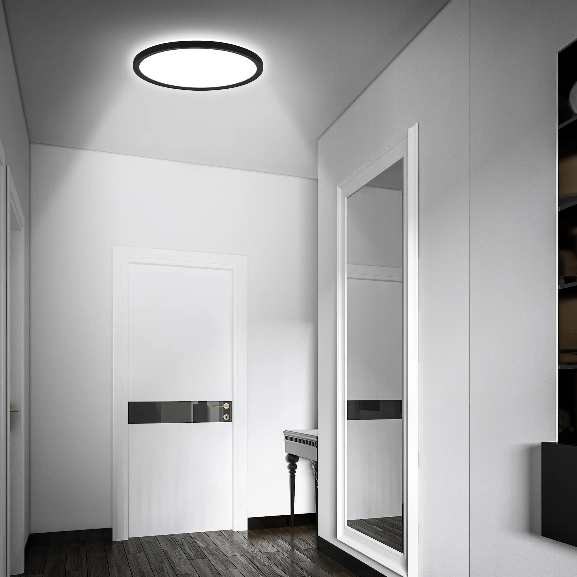 Briloner LED Deckenlampe Move 18W Ø 29 cm schwarz Bewegungssensor neutralweiß