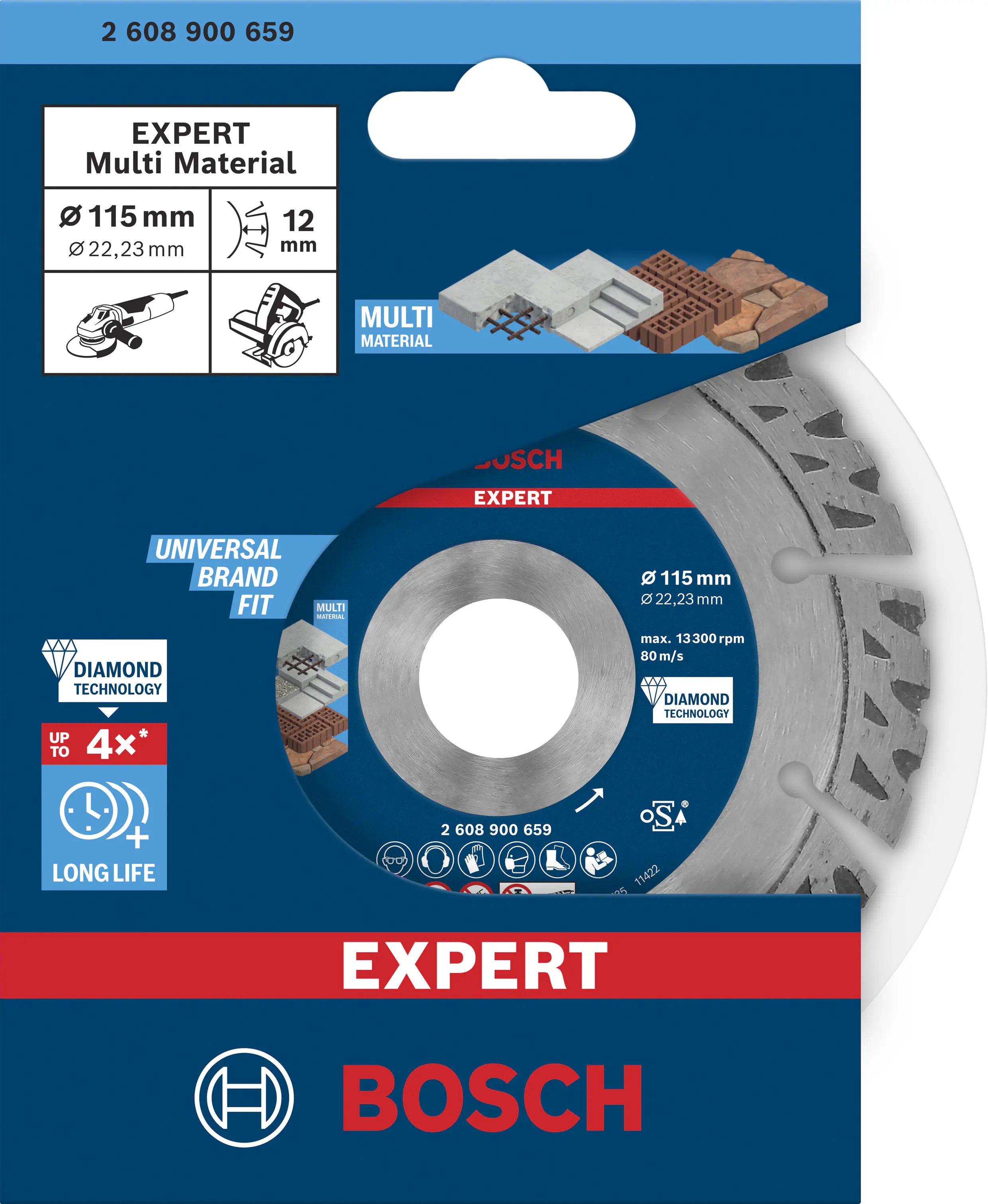 Bosch Expert MultiMaterial Diamanttrennscheiben 115 x 22,23 x 2,2 x 12 mm