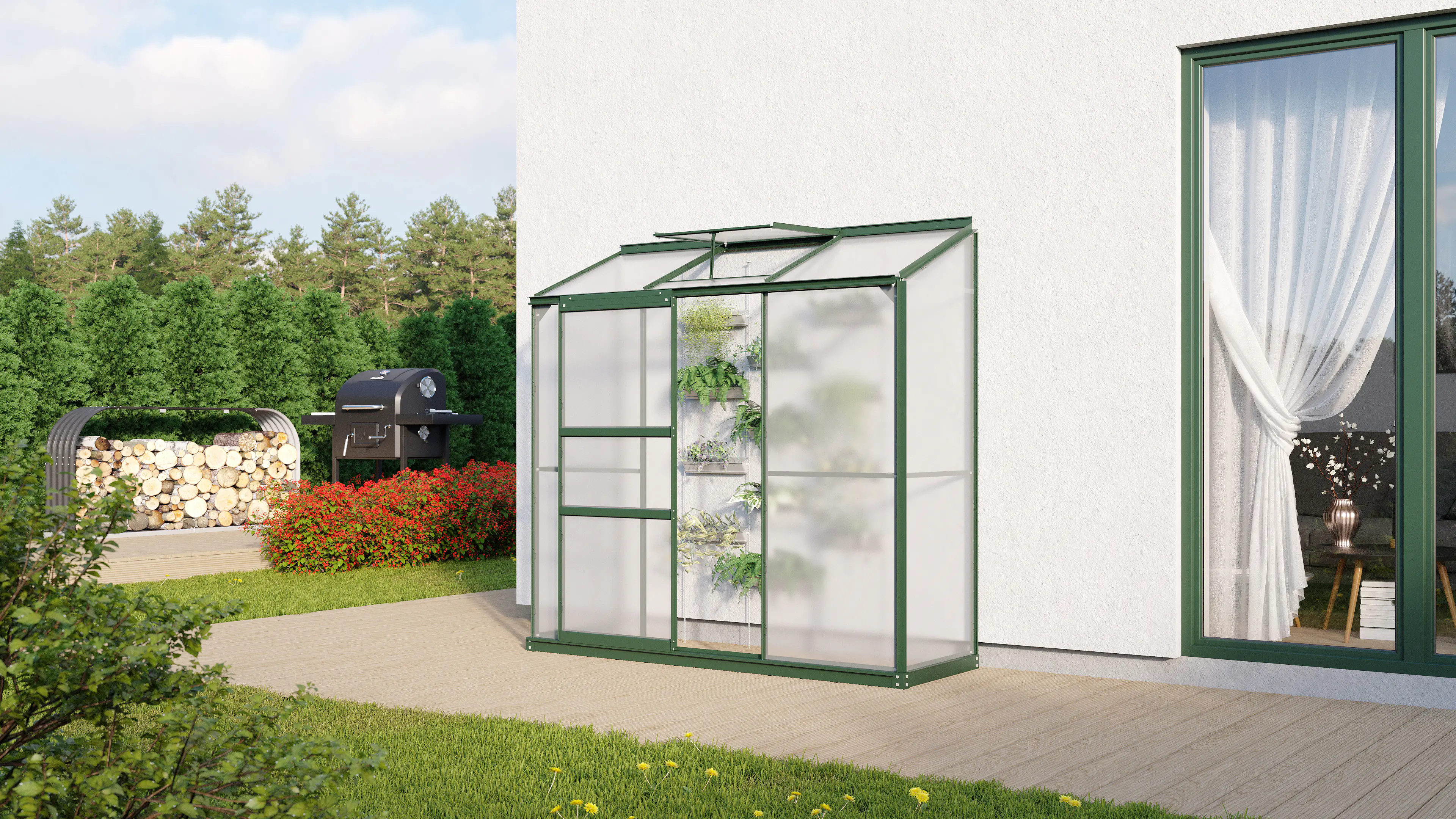 Vitavia Anlehngewächshaus Styx 1300 65 x 192 cm 3 mm ESG