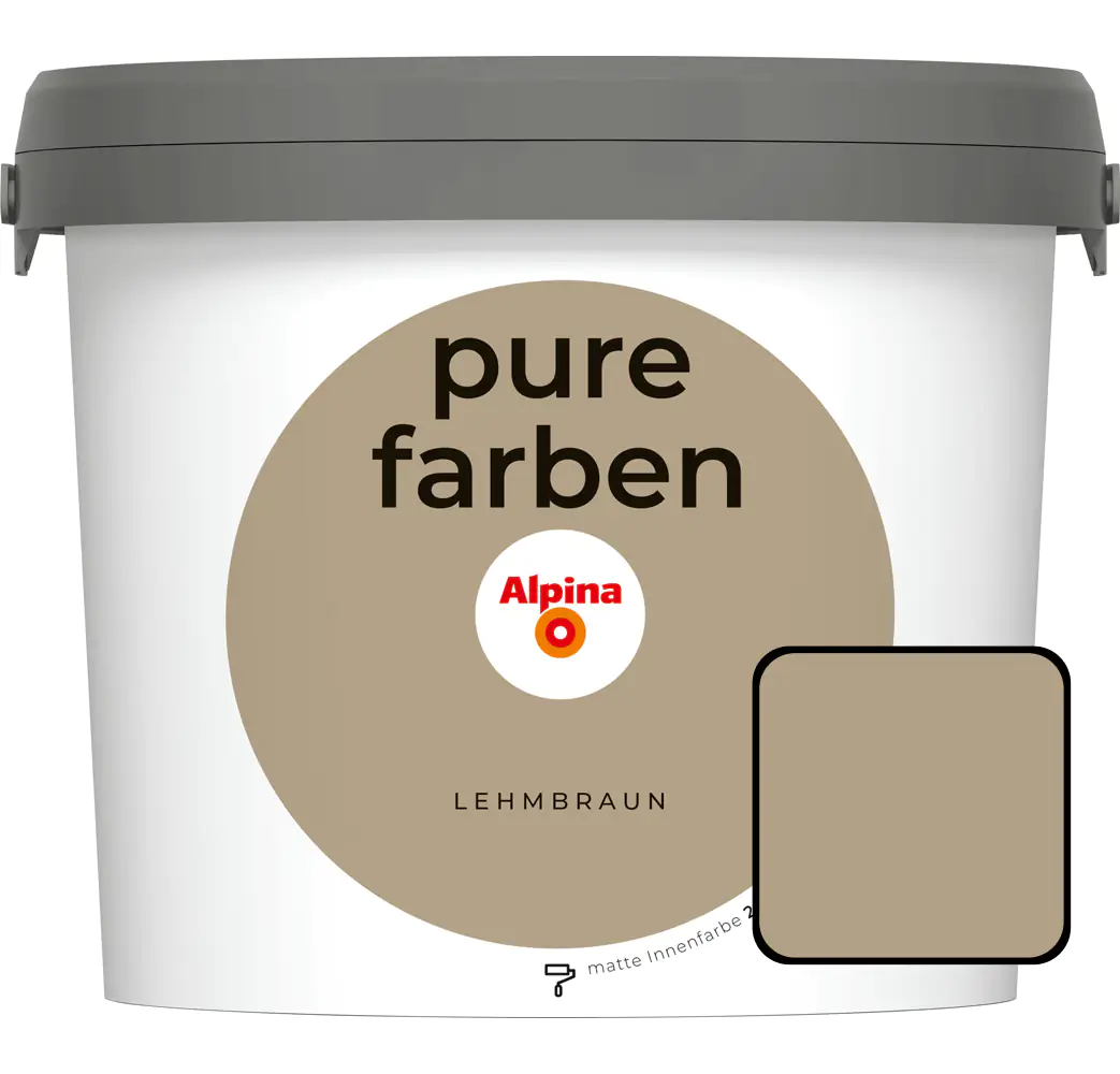 Alpina Pure Farben Wandfarbe lehmbraun 2,5 L