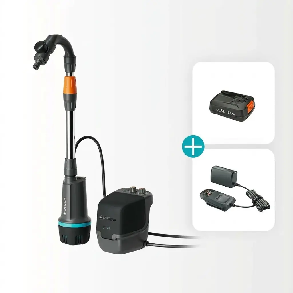 Gardena Akku-Regenfasspumpe 2600 Comfort Ready-To-Use Set 2600 l/h 18 V