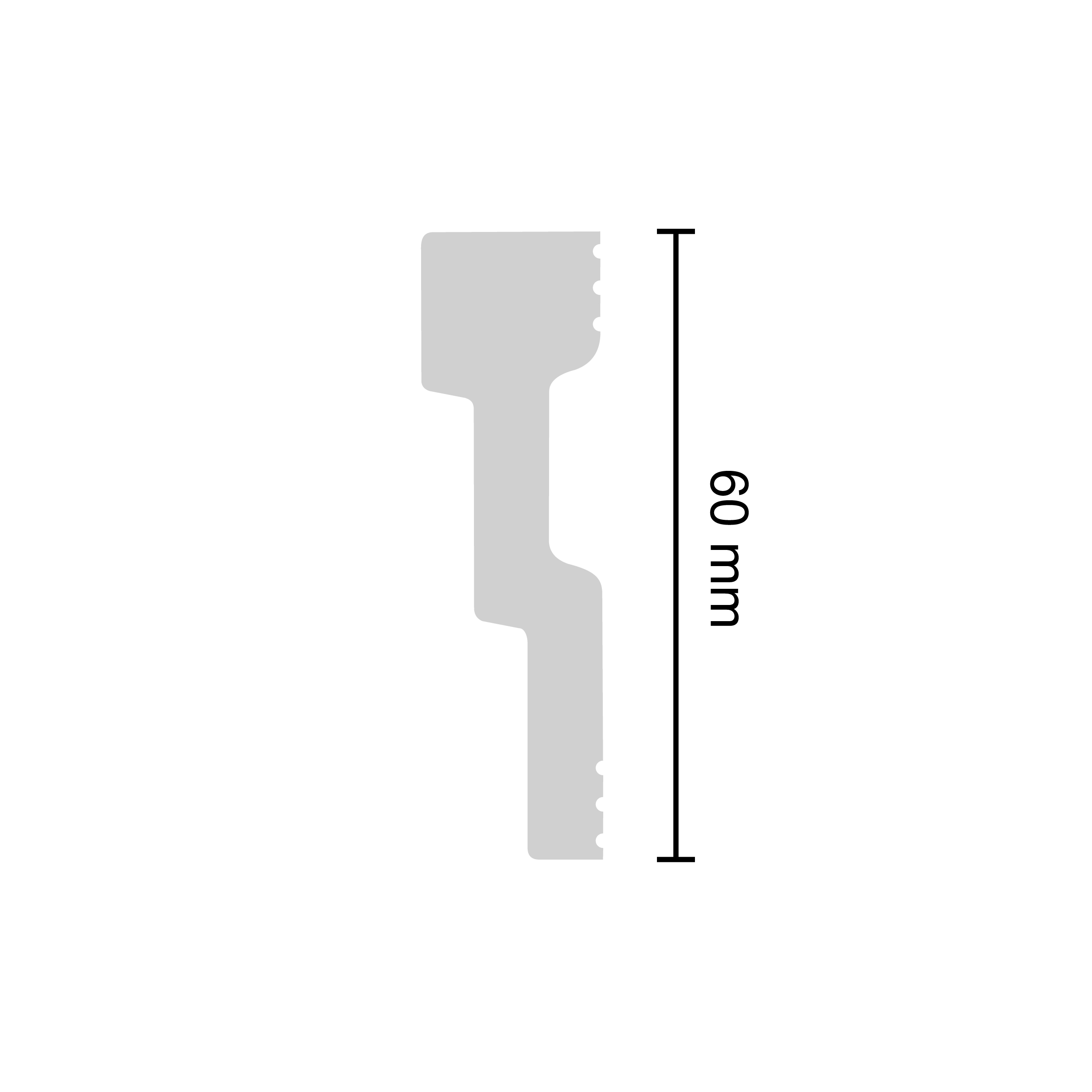 Decosa Deckenleiste Veronique, Querschnitt: 60 mm , 2 m lang