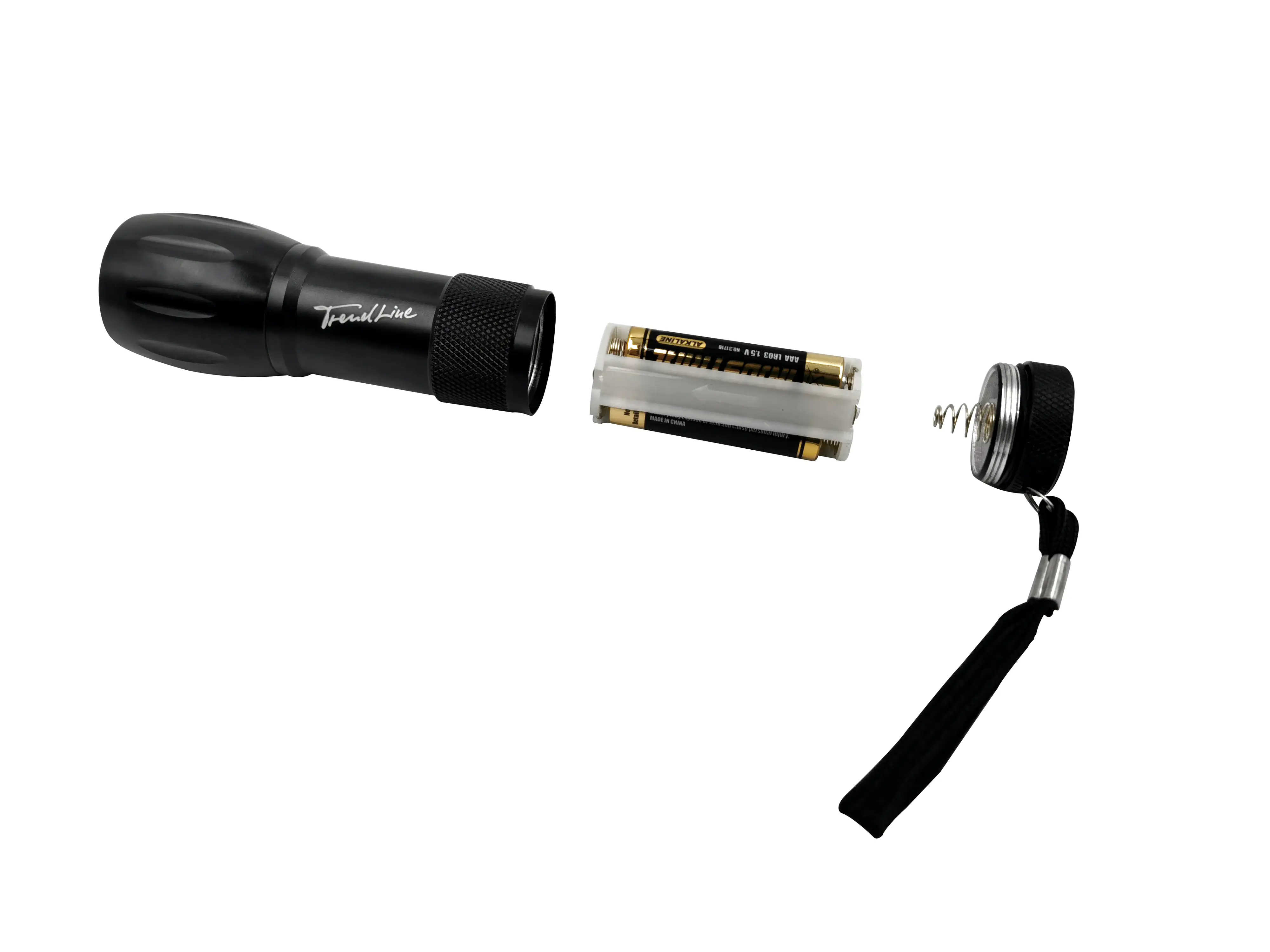 Trendline schwarze Taschenlampe mit 9 LED