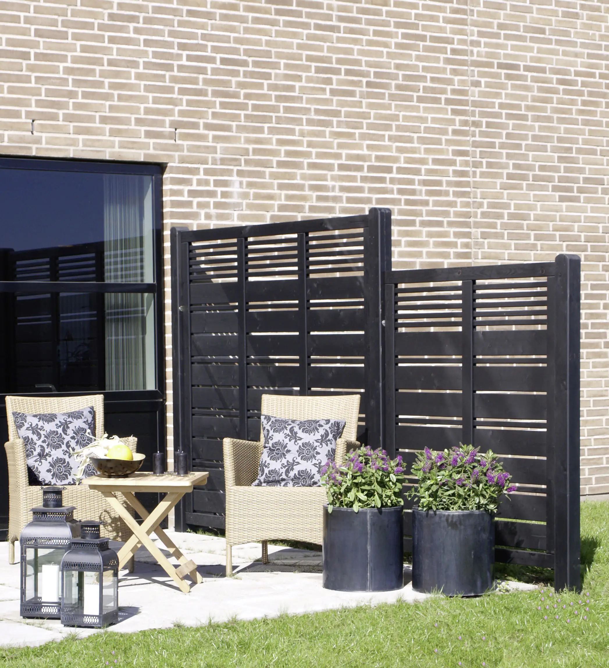 Plus Sichtschutzelement Silence 176 x 170 cm schwarz