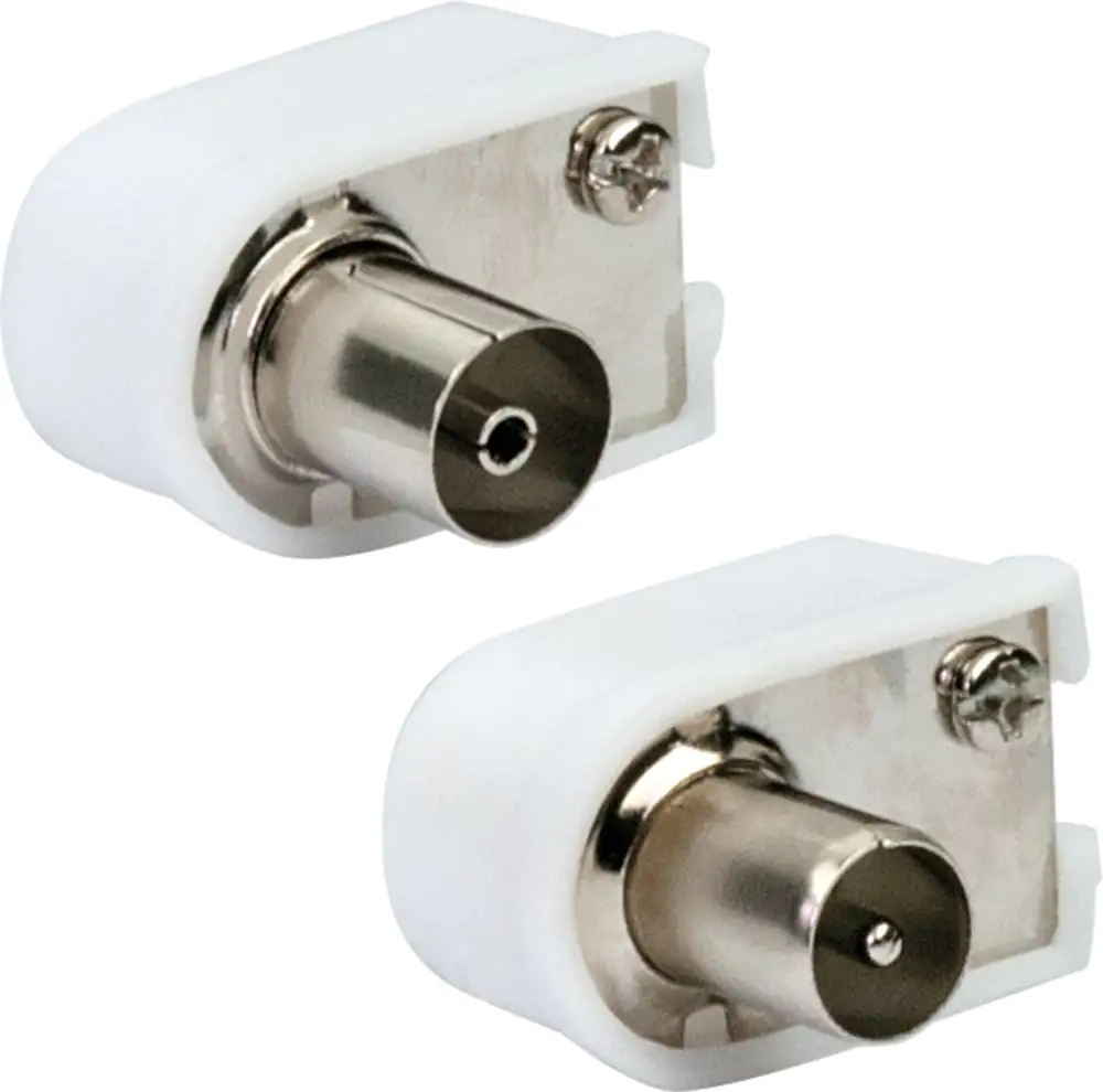Schwaiger IEC Winkel Set WST1020 532 weiß, 1x IEC Winkelstecker & 1x IEC Winkelbuchse