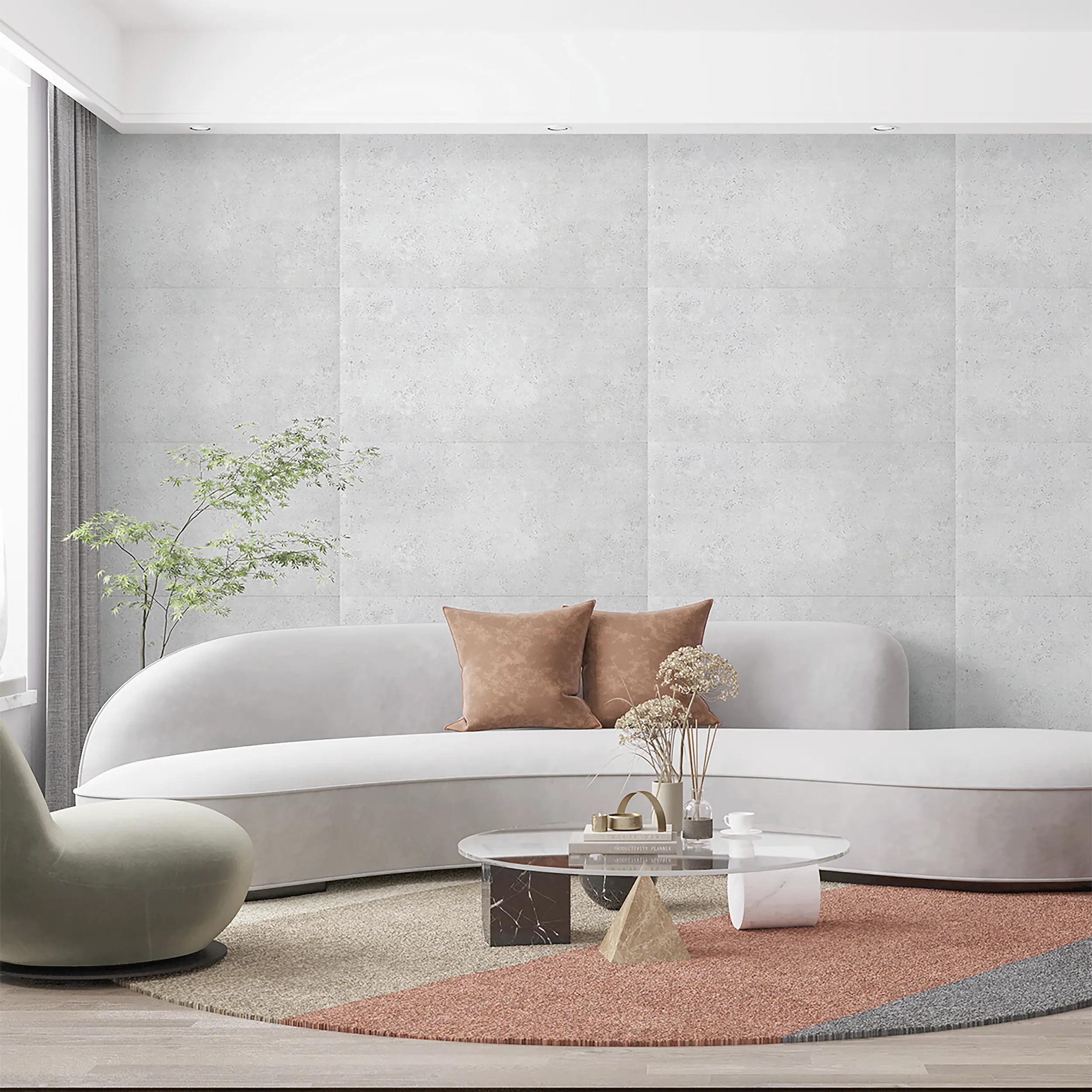 Decosa Wandpaneel Betonoptik 50 x 50 cm hellgrau
